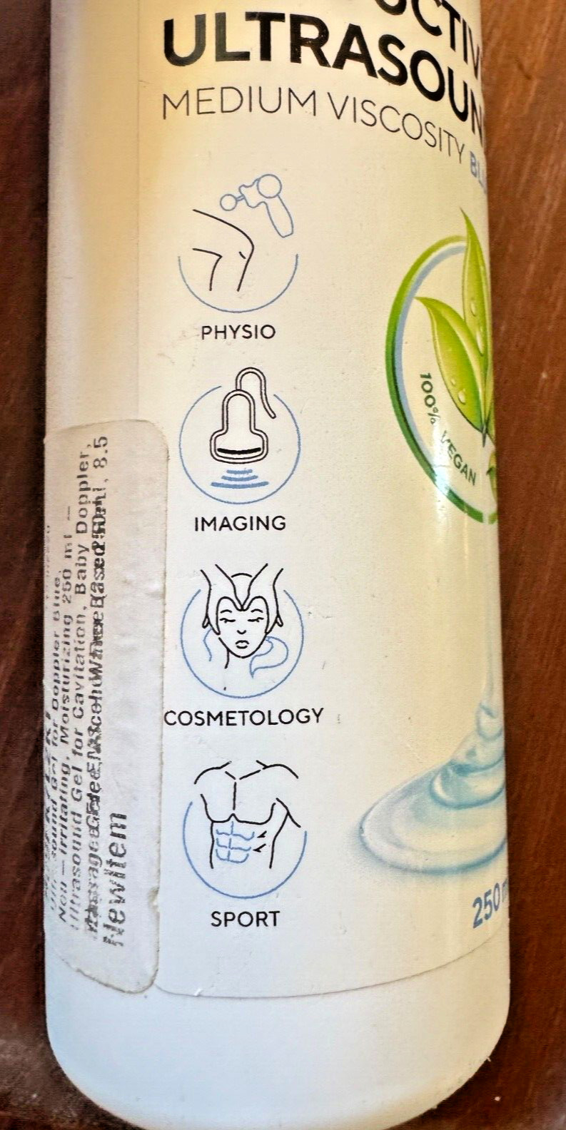 1 Bottle 250 ml RED Conductive Ultrasound Gel Medium Viscosity Blue - NEW