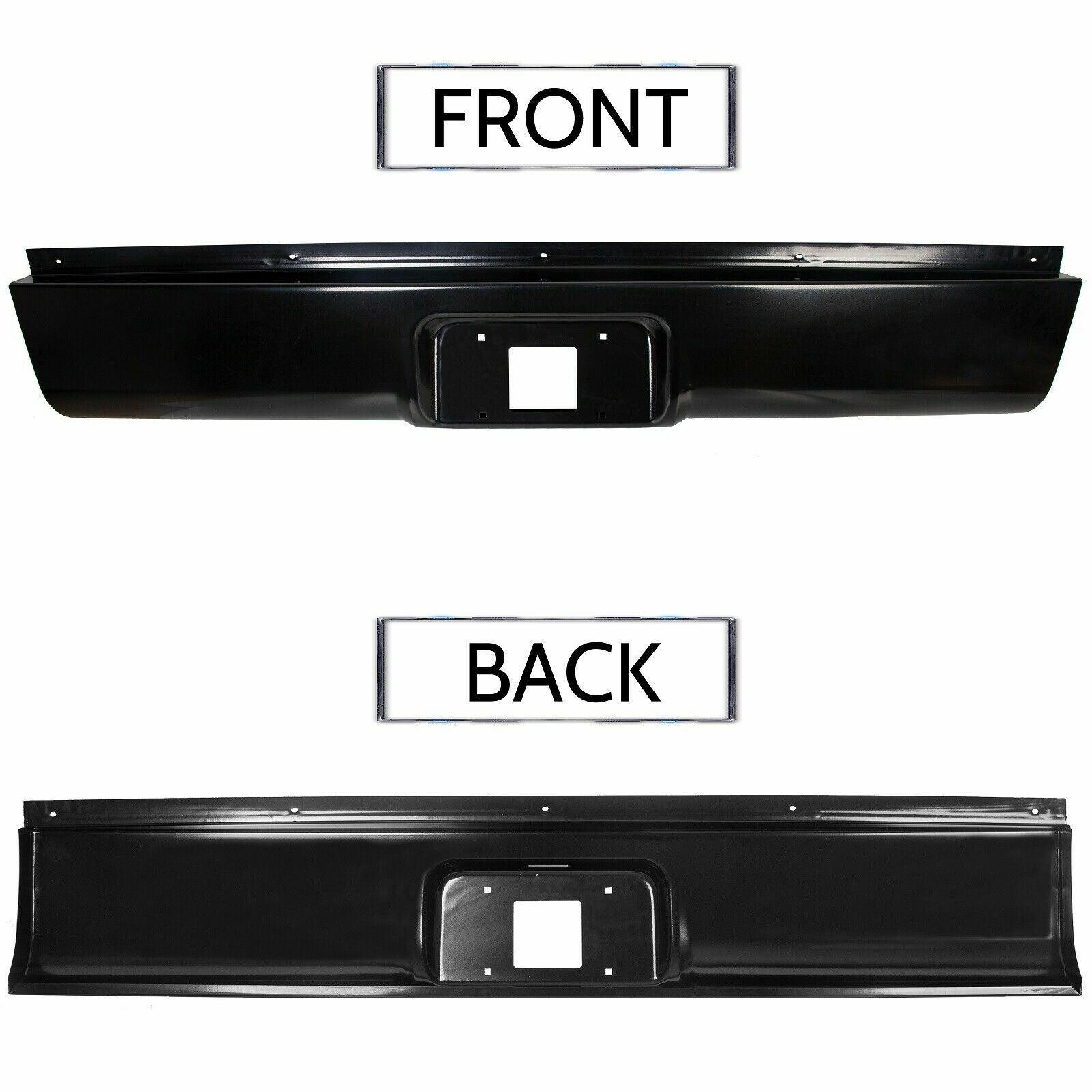 Rear Bumper Roll Pan w/LED License For 1999-2007 Chevy Silverado GMC Sierra 1500