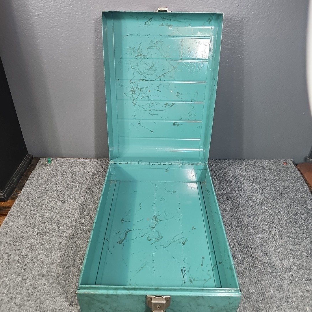 Sears Roebuck And Co. “TOWER” Green Marbled Lock Box No Key Vintage MCM