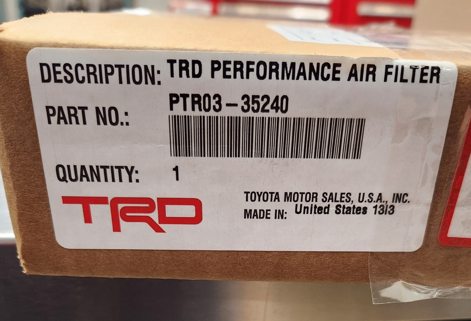 Genuine Toyota 2024 Tacoma / 2024 Land Cruiser TRD Air Filter PTR03-35240