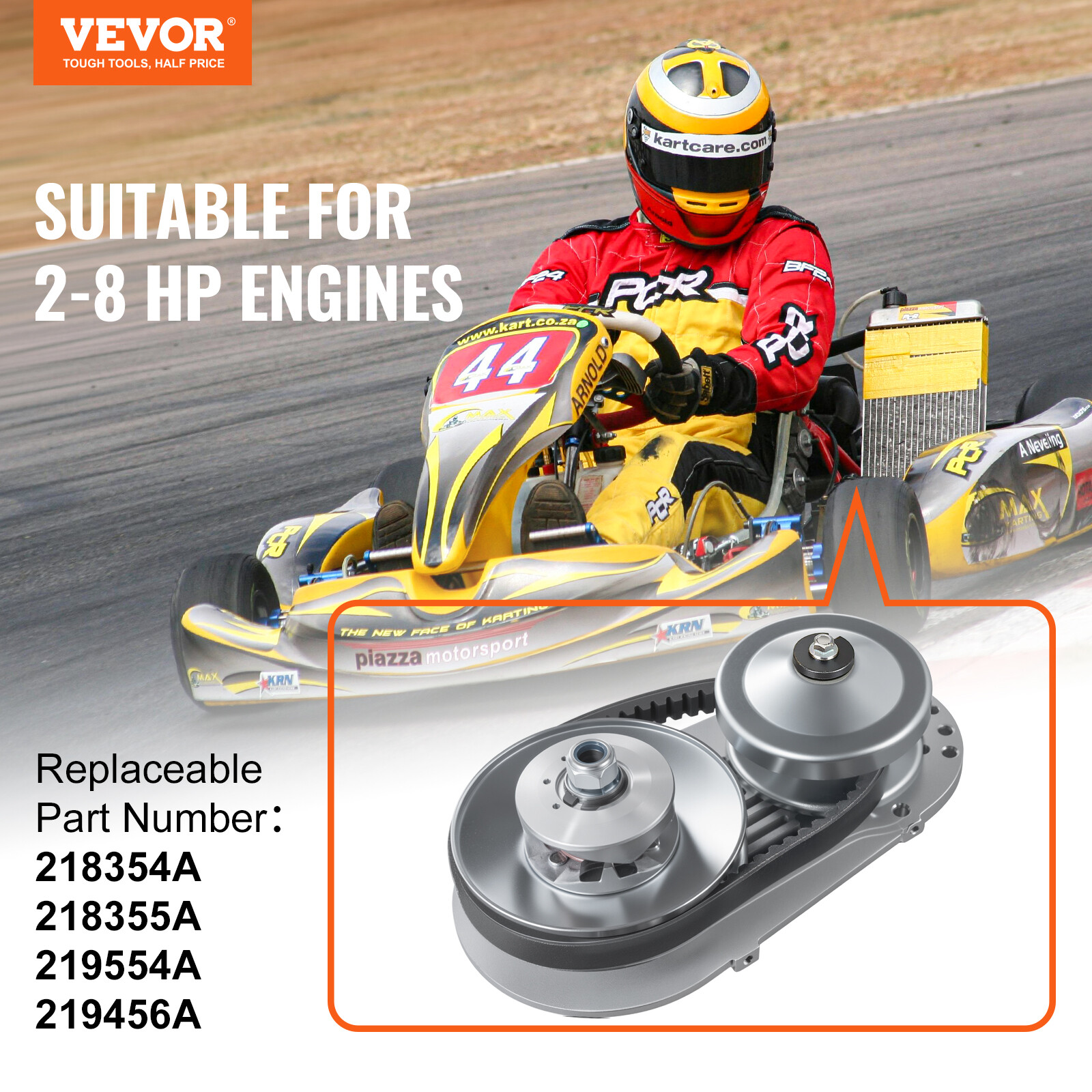 VEVOR 1" Clutch Go Kart Torque Converter 10t12t Complete Cvt Combo 30 Mini Bike