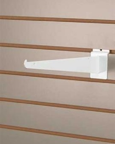 6 Slatwall 10" Knife Shelf Brackets White Lip Retail Shelving Display Bracket