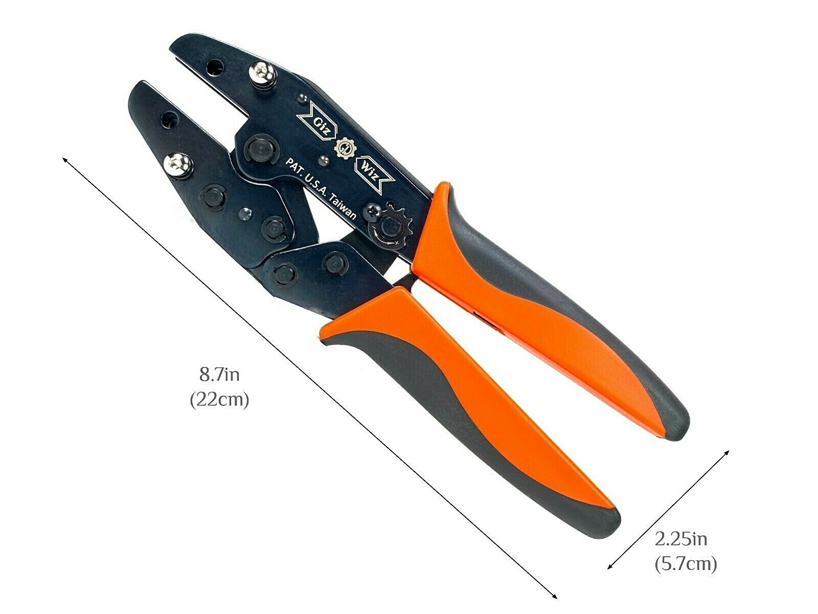 Quick Change Ratchet Crimp Tool 2 Die Non-insulated Flag Ring Terminal AWG 22-8