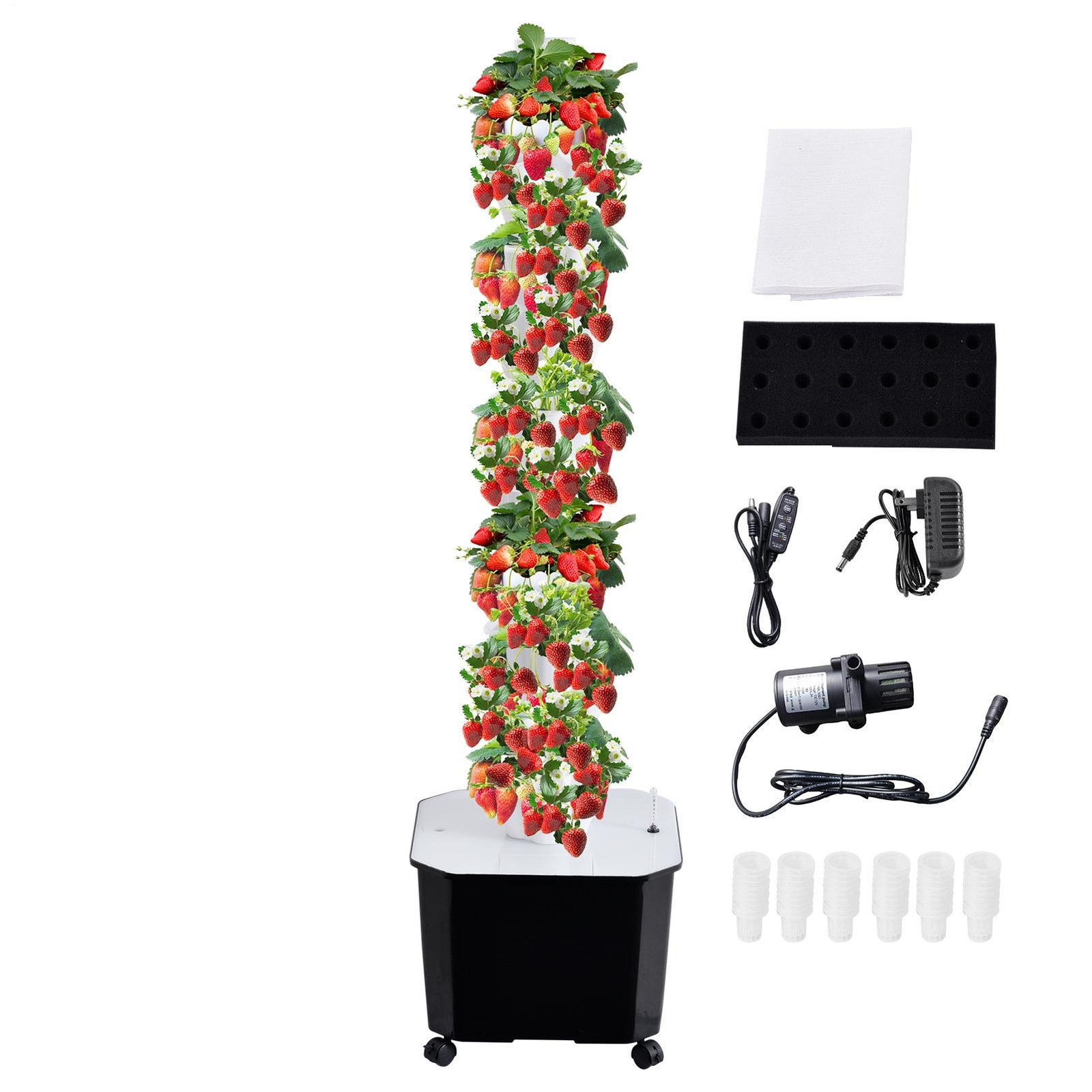 50 Pot Vertical Hydroponic System Tower Garden Aeroponics Home Grow Kit 10 Layer