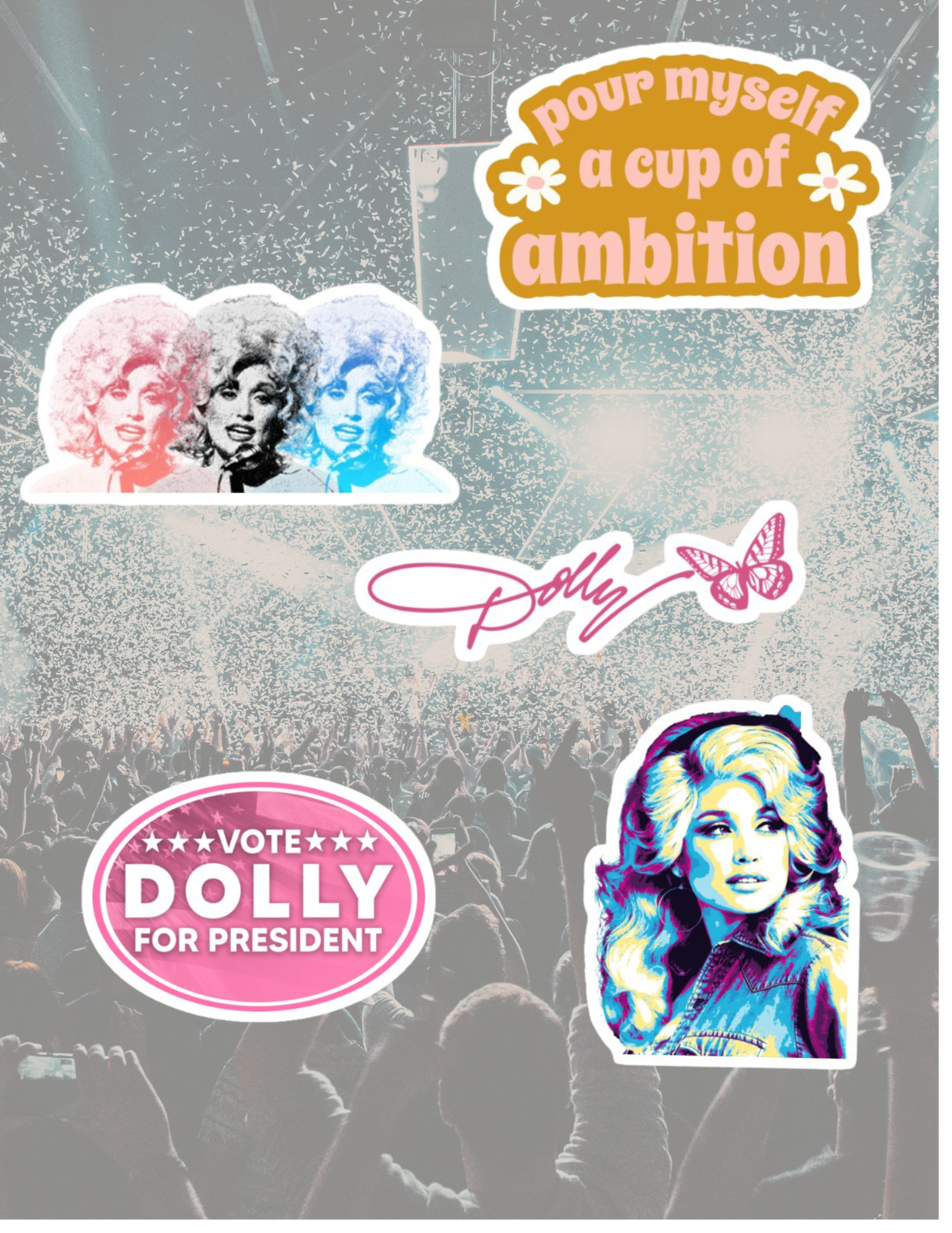 Dolly Parton 5pc Sticker Pack
