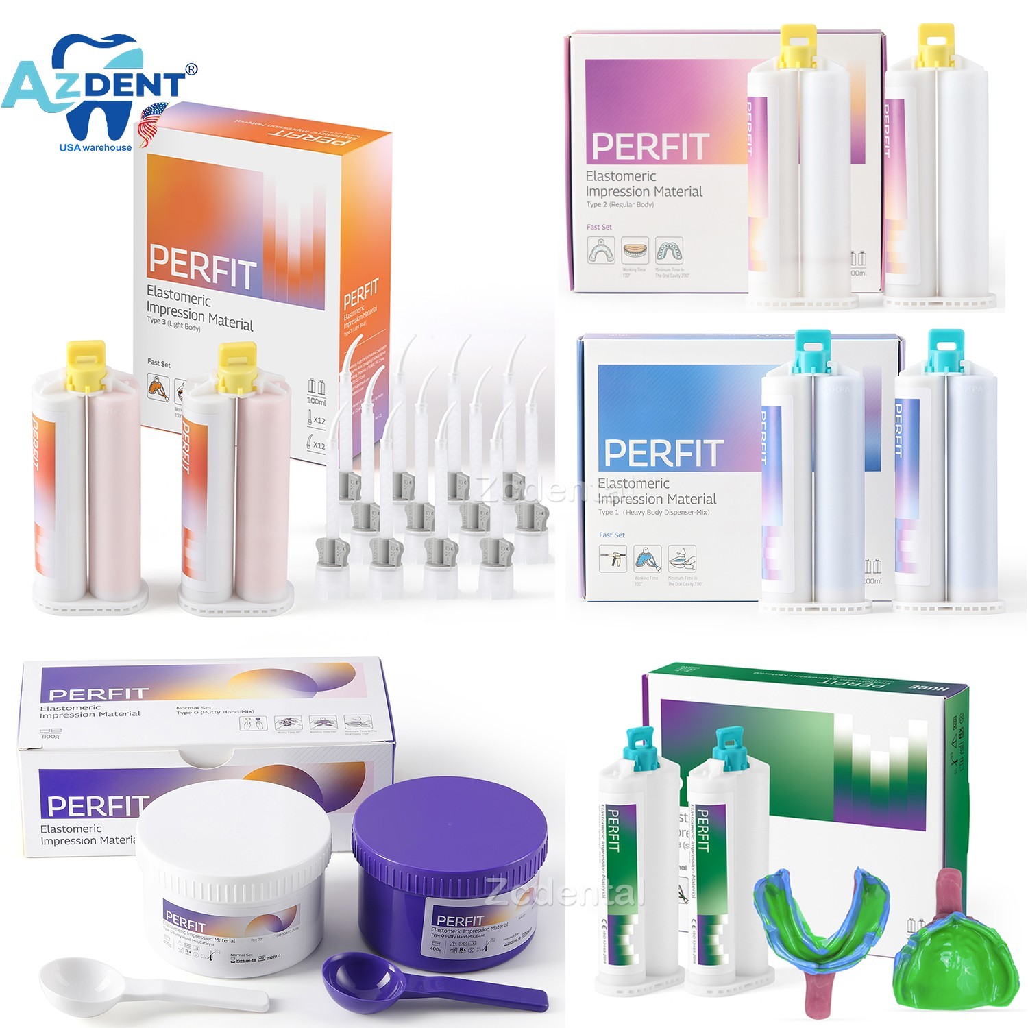 Material de impresión dental masilla de silicona pesado/ligero/rápido/normal