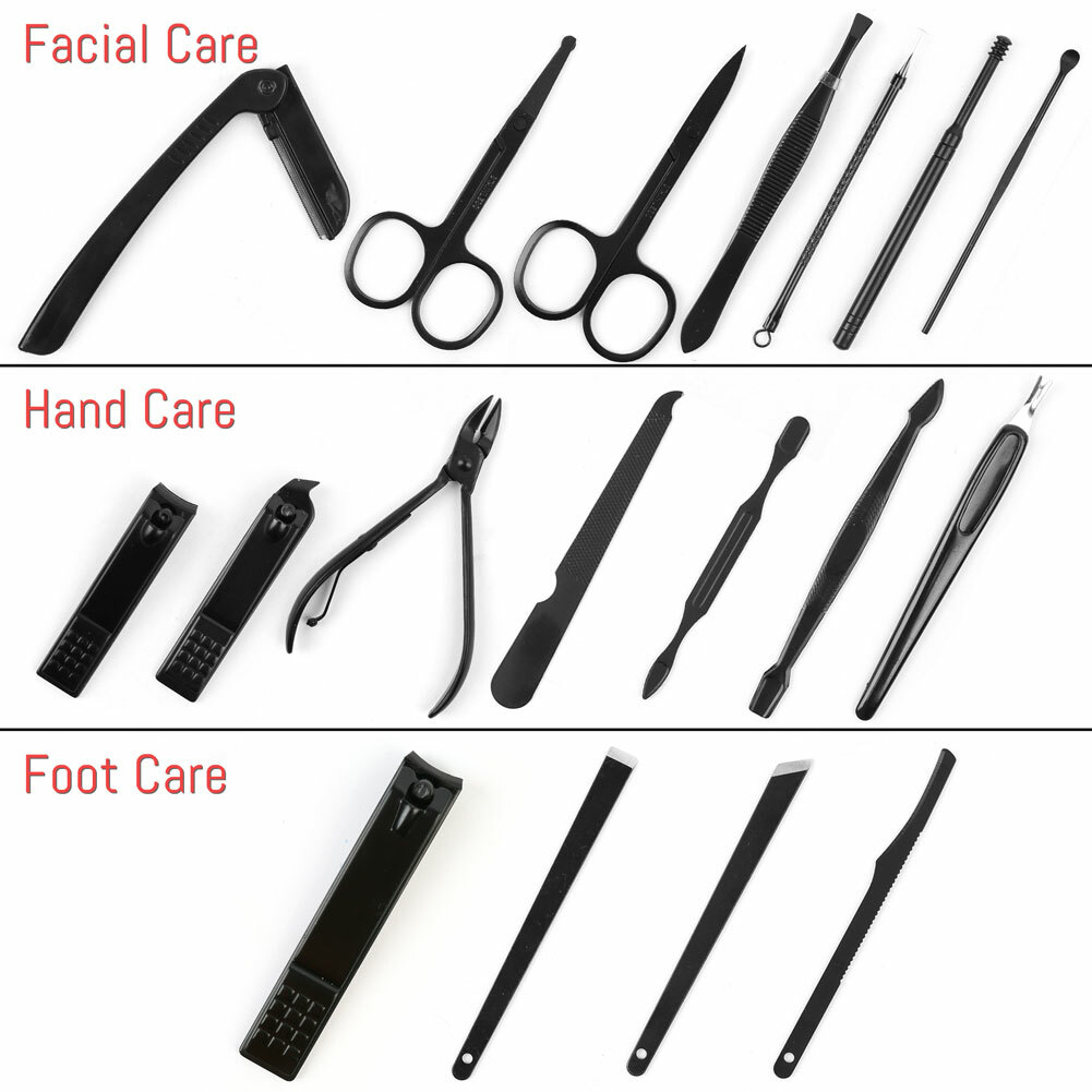Women Men Manicure Pedicure Set Finger Toe Nail Clippers Scissors Grooming Kit