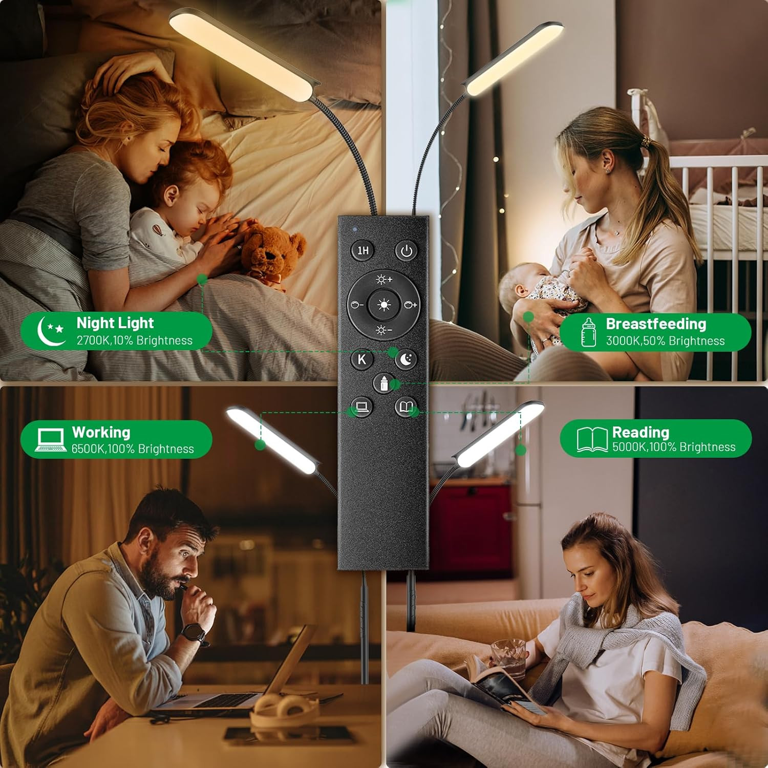 Dimmable LED Floor Lamp, Super Bright Reading Lamps Floor Standing Lamp with Rem