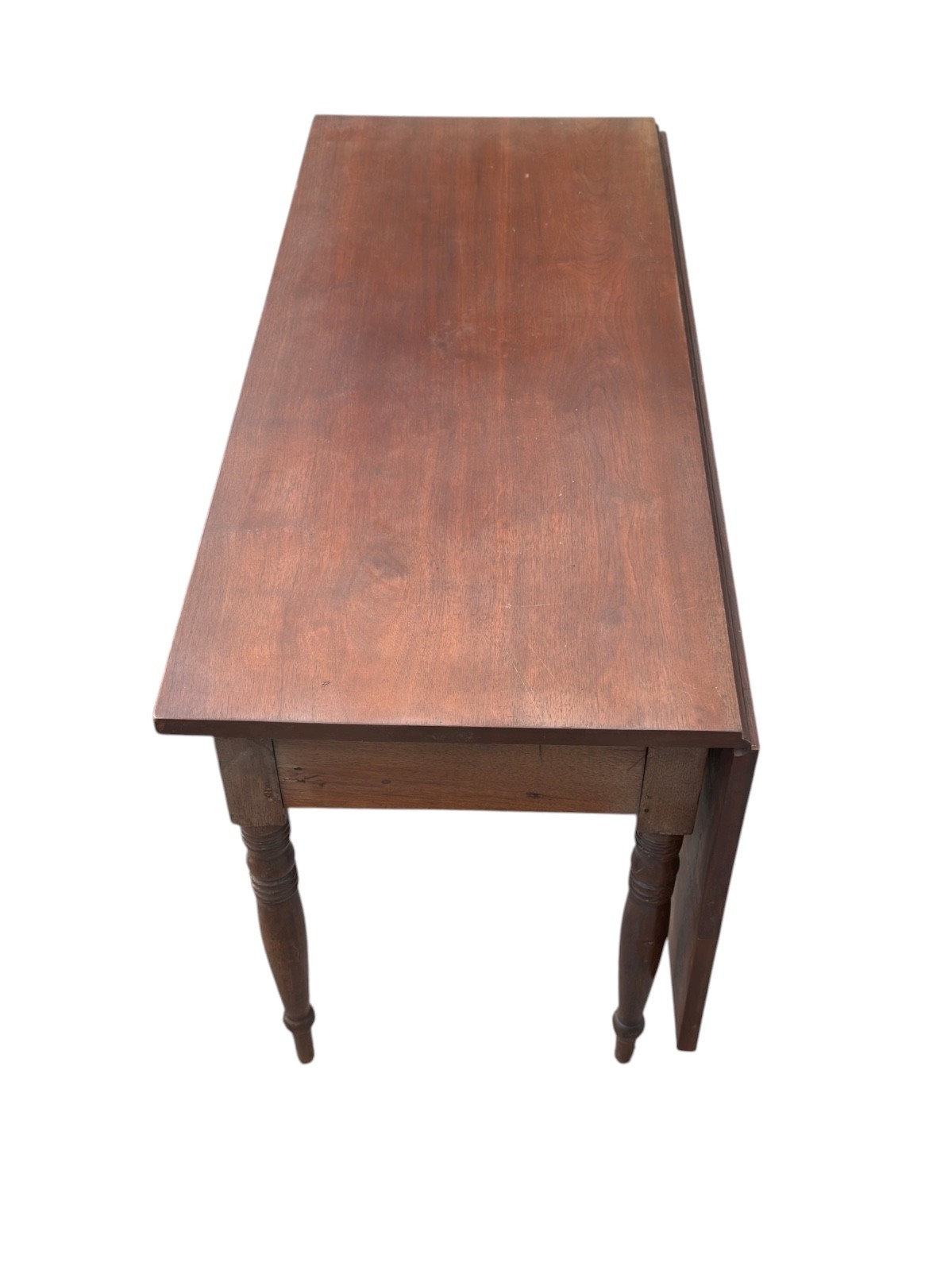 Antique Sheraton 2 drawer console work foyer table walnut 1820 country farmhouse