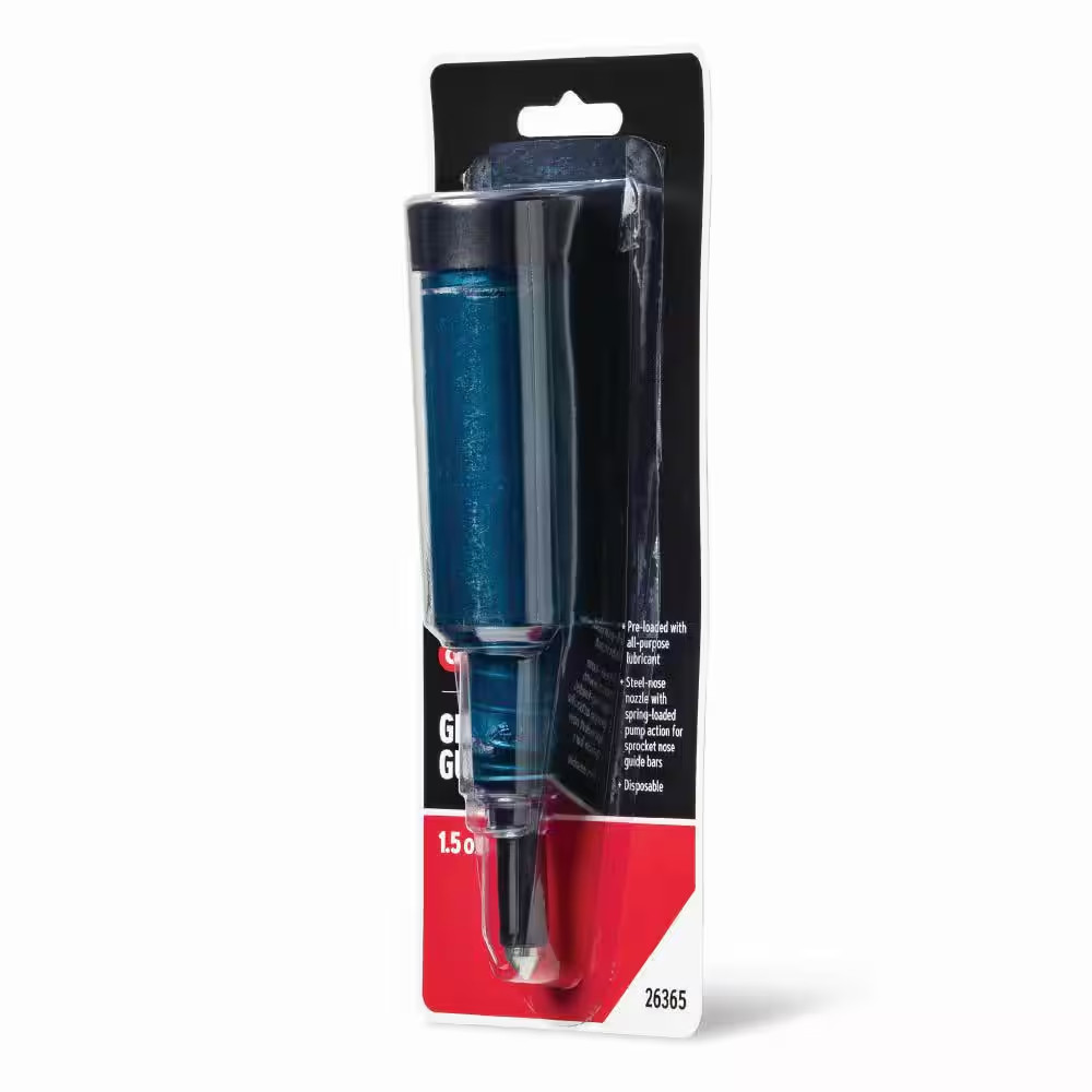 Grease Gun for Chainsaws, 1.5 Oz. Pre Loaded All Purpose Lubricant, Self Dispens