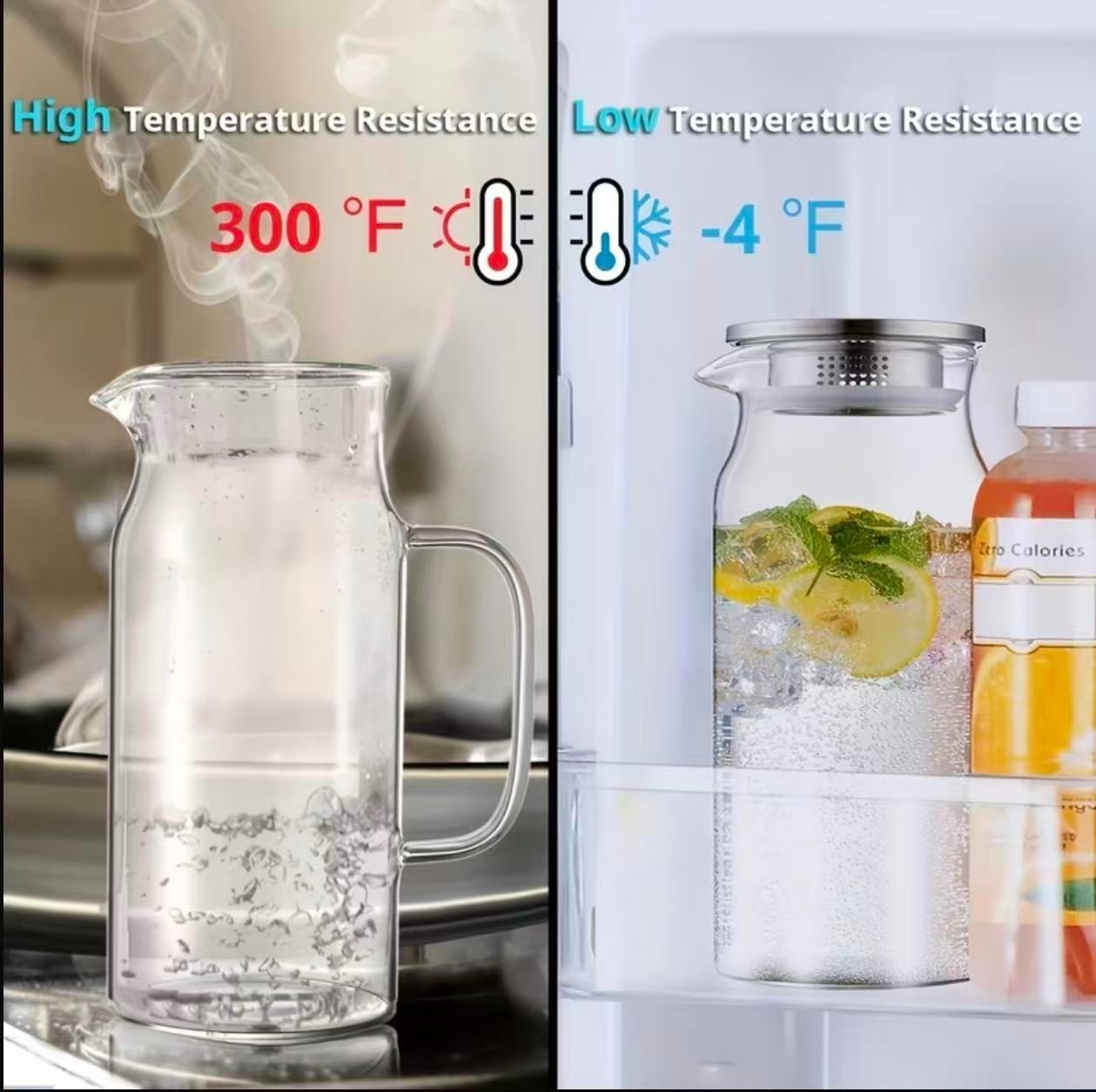 50 OZ Large Capacity Borosilicate Glass Teapot