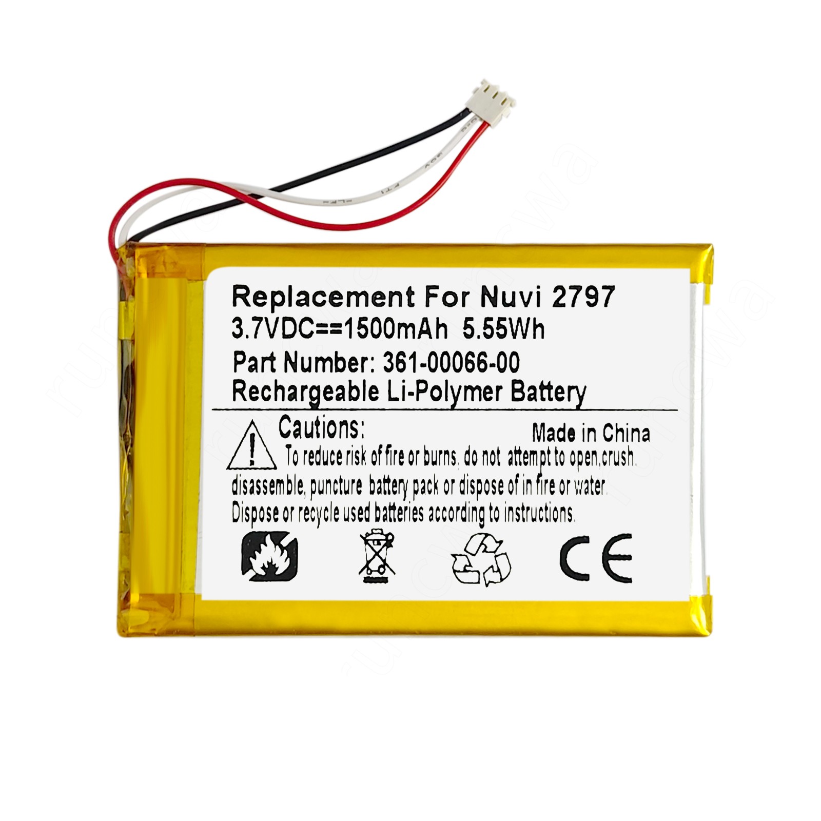 For Garmin Nuvi 2757, 2797, Dezl 760LMT, 770LM GPS Battery 361-00066-00