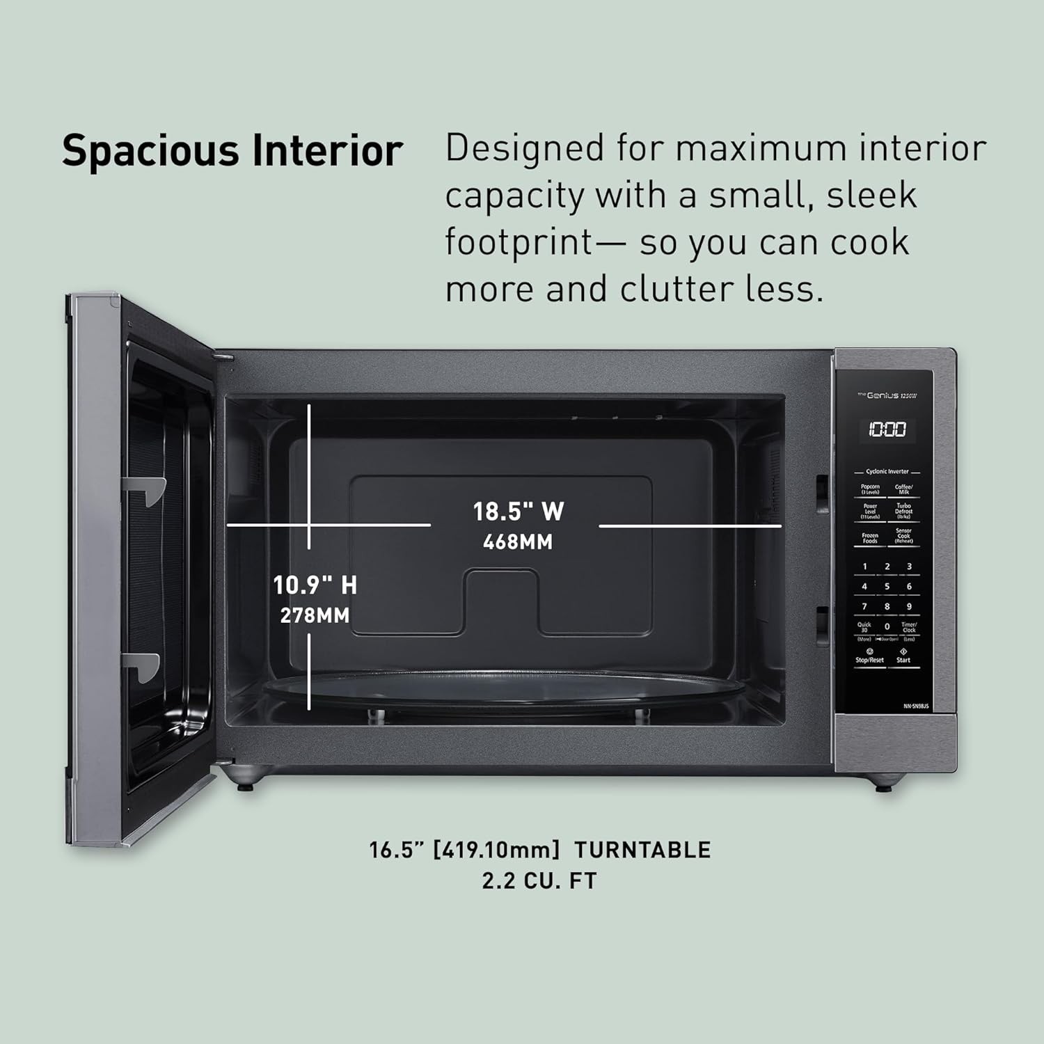 Panasonic 2.2 cu.ft. Countertop Microwave, Cyclonic Wave Inverter, Turntable NEW