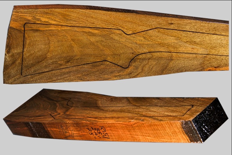 Turkish walnut rifle stock blank R151