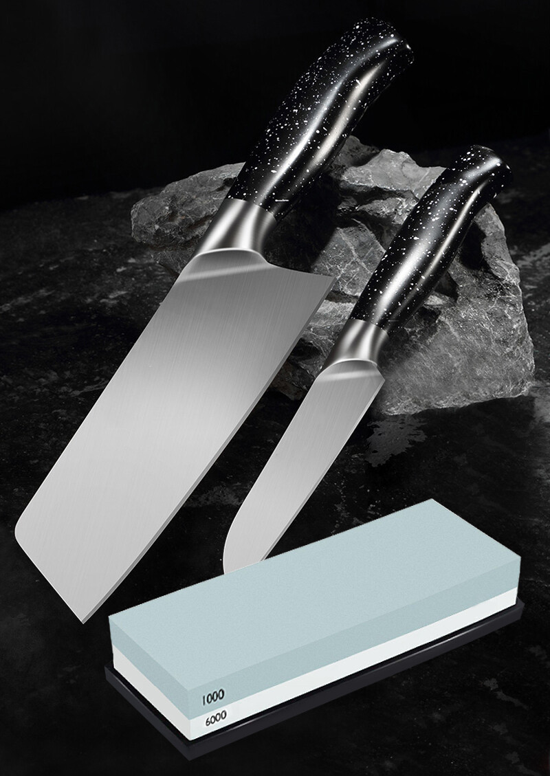 Knife Sharpening 1000/6000 Grit Stone Kitchen Double Side Polishing Sharpener US
