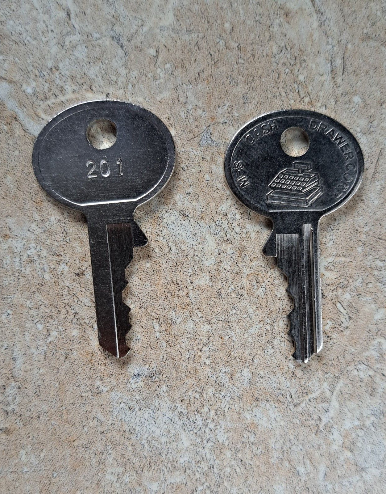 M-S 201 Pair of Keys for EP-125, EP-127 MS Cash Drawer MR201 Fits NCR 2168-K003