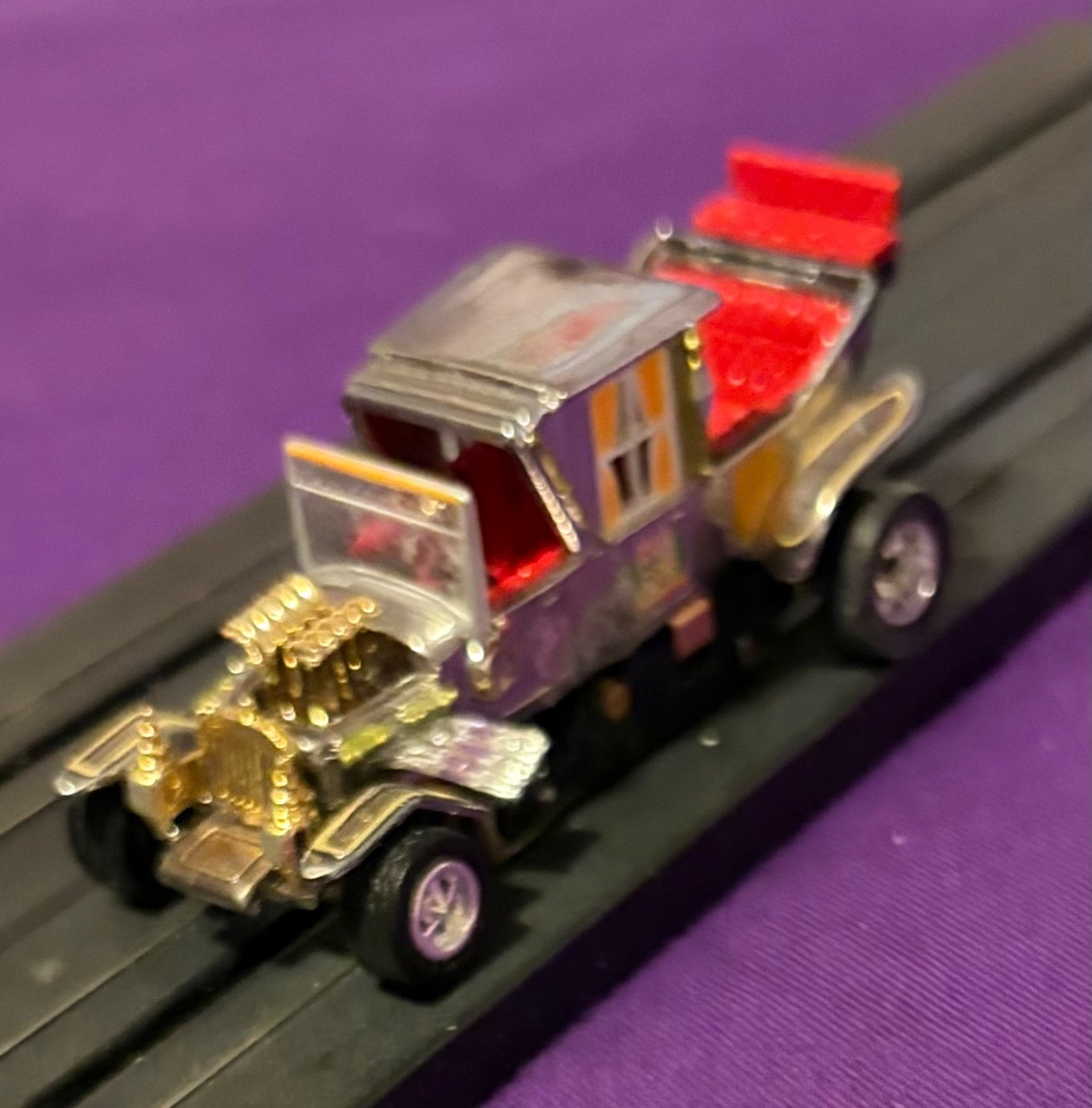 Munster Coach exclusive chrome body hoslotcar Jag tr3 chassis never ran