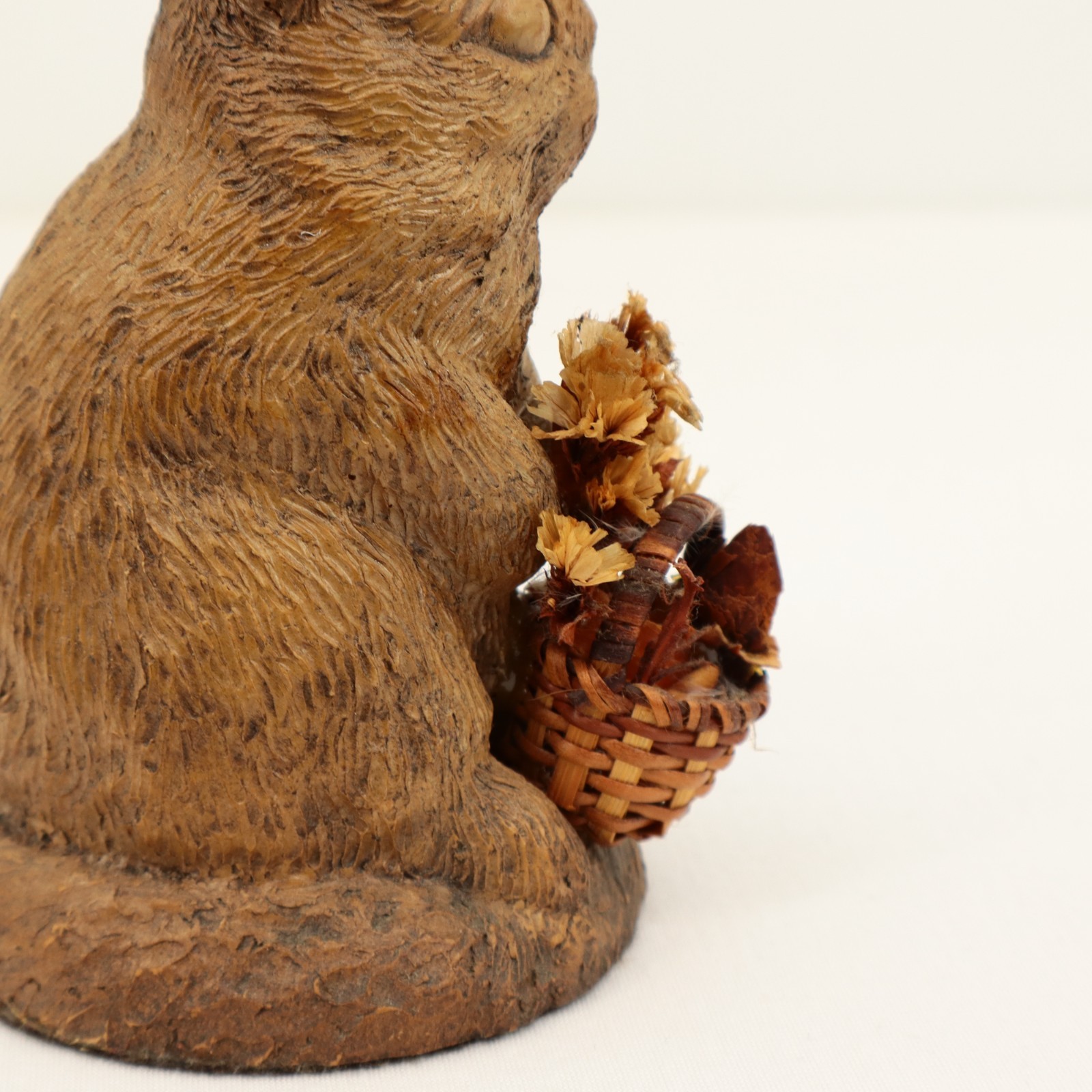 VTG Anise Rabbit Figurine United Design Corp Woodland Bunny w/ Basket Hydrostone