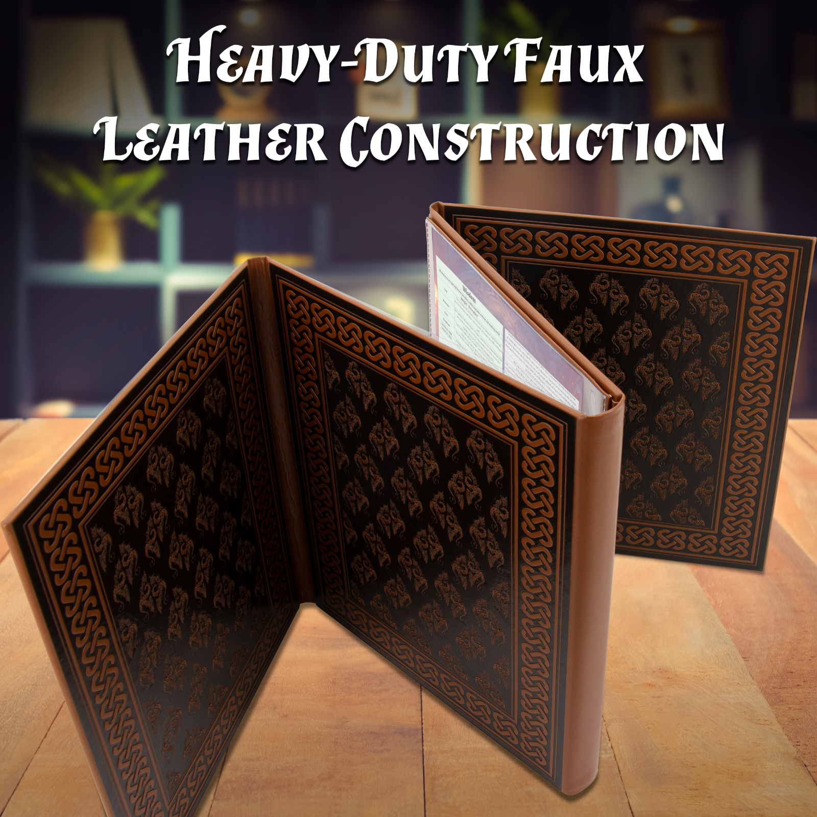 CM DM Screen Embossed GM Screen with Four Panel Folding Dungeon Master Screens