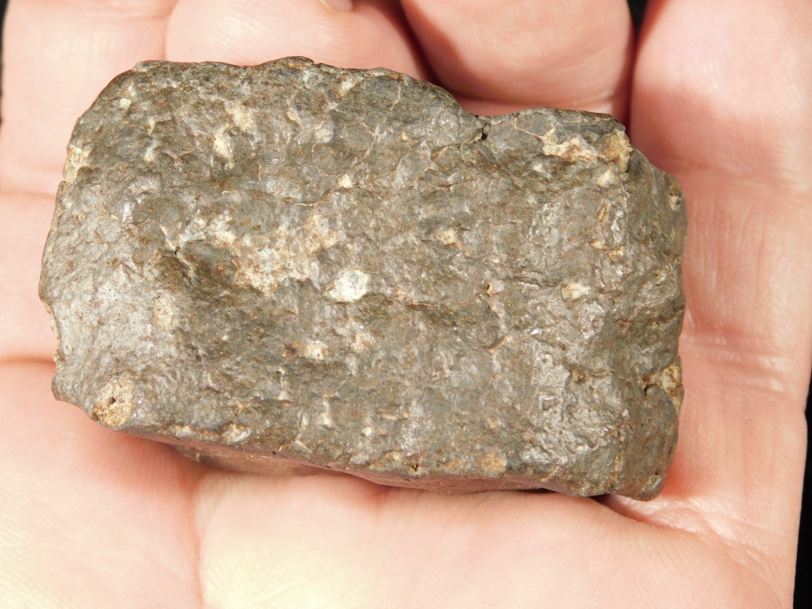 H6 Stony METEORITE Regmaglypts DARK Fusion Crust and Contraction CRACKS! 138gr