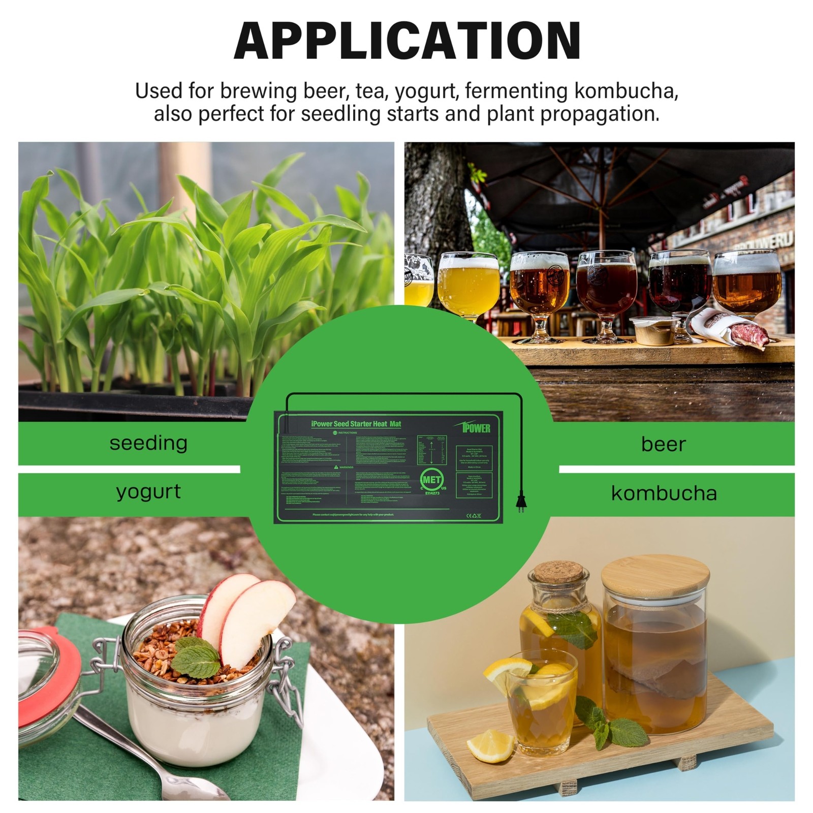 10" x 20" Seedling Heat Mat Warm Hydroponic Heating Pad for Greenhouse 2 Pack