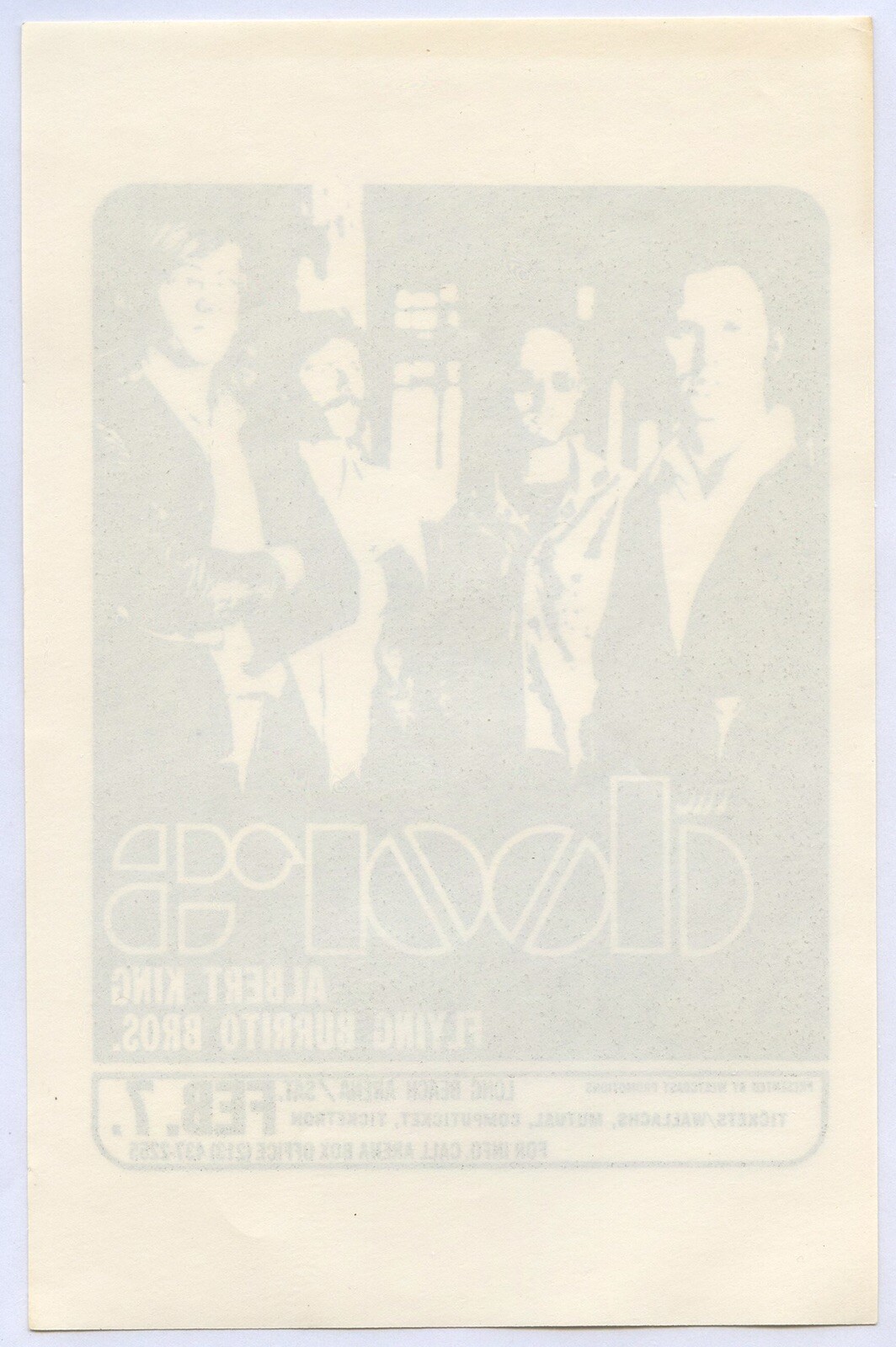 1970 THE DOORS Long Beach Arena Concert Handbill