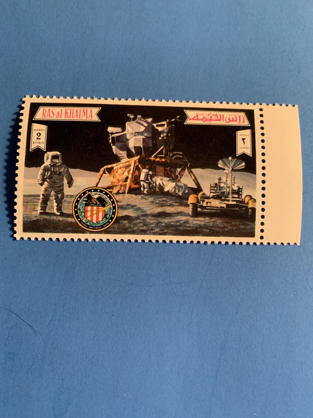 SET OF 6 Ras Al Khaima SPACE STAMPS AIRMAIL Moon Lunar Kennedy Apollo