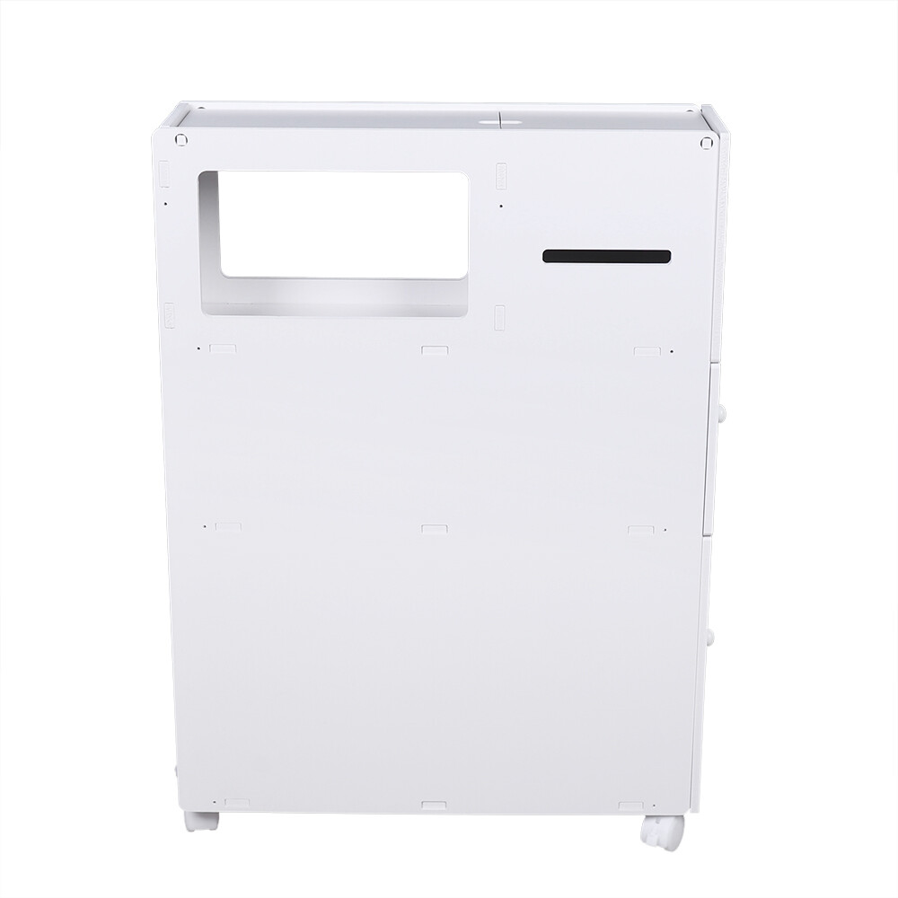 Slim Bathroom Storage Cabinet Floor Standing Toilet White Narrow Cupboard Shelf
