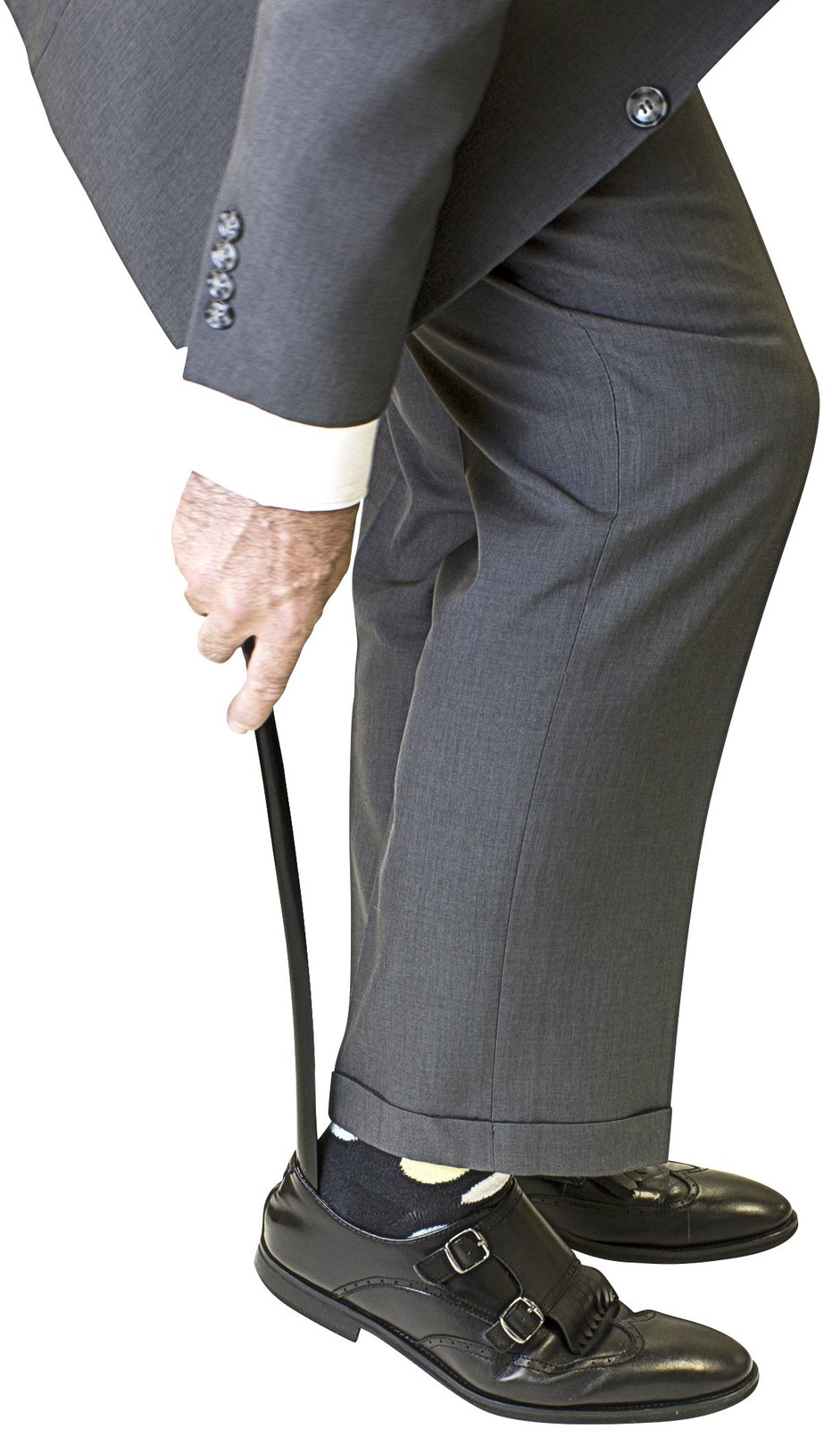 Panoware Set of 2, Extra Long Handle Shoe Horn and Travel long, black