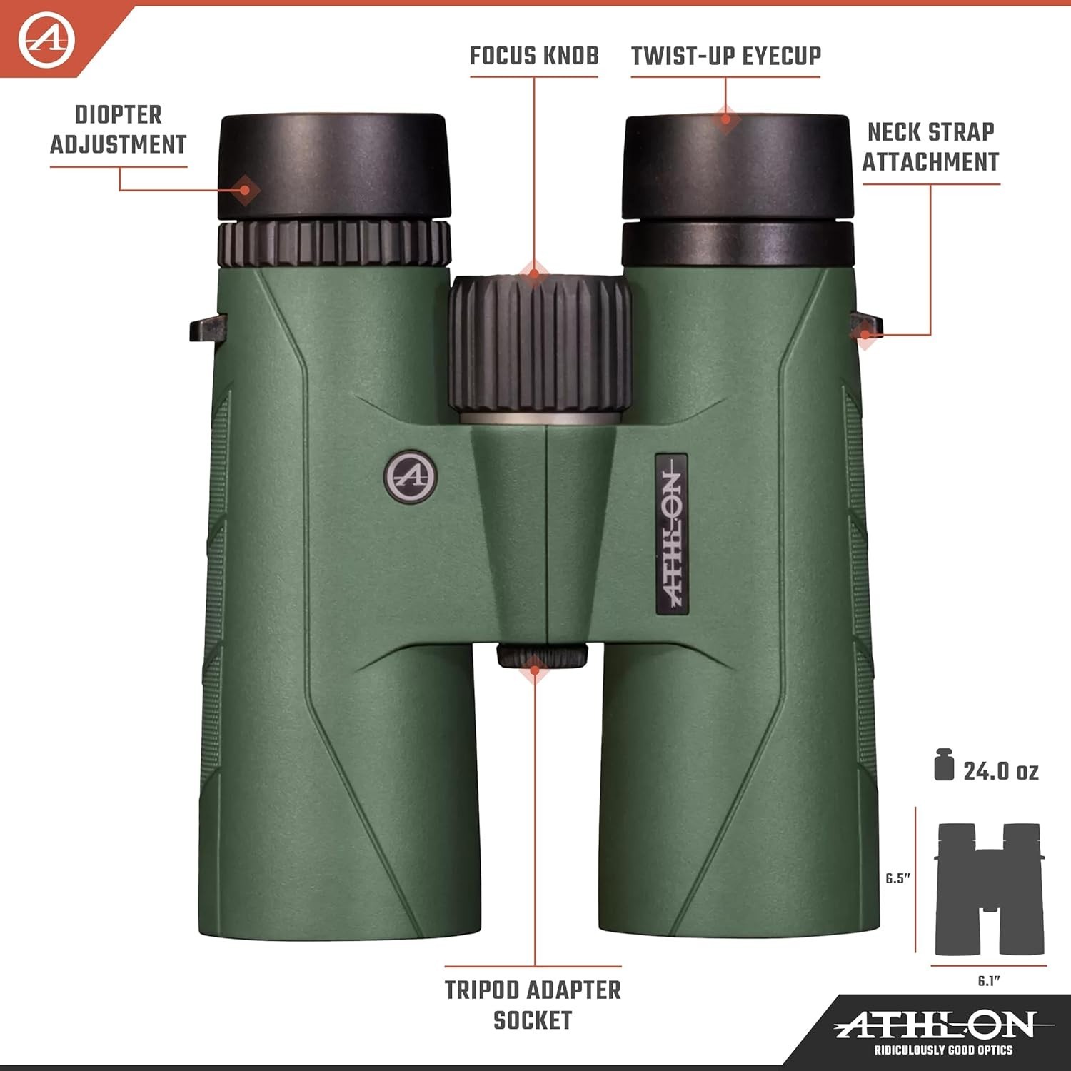 NEW Athlon Forerunner 10x42mm Hunting Binoculars With Case NIB