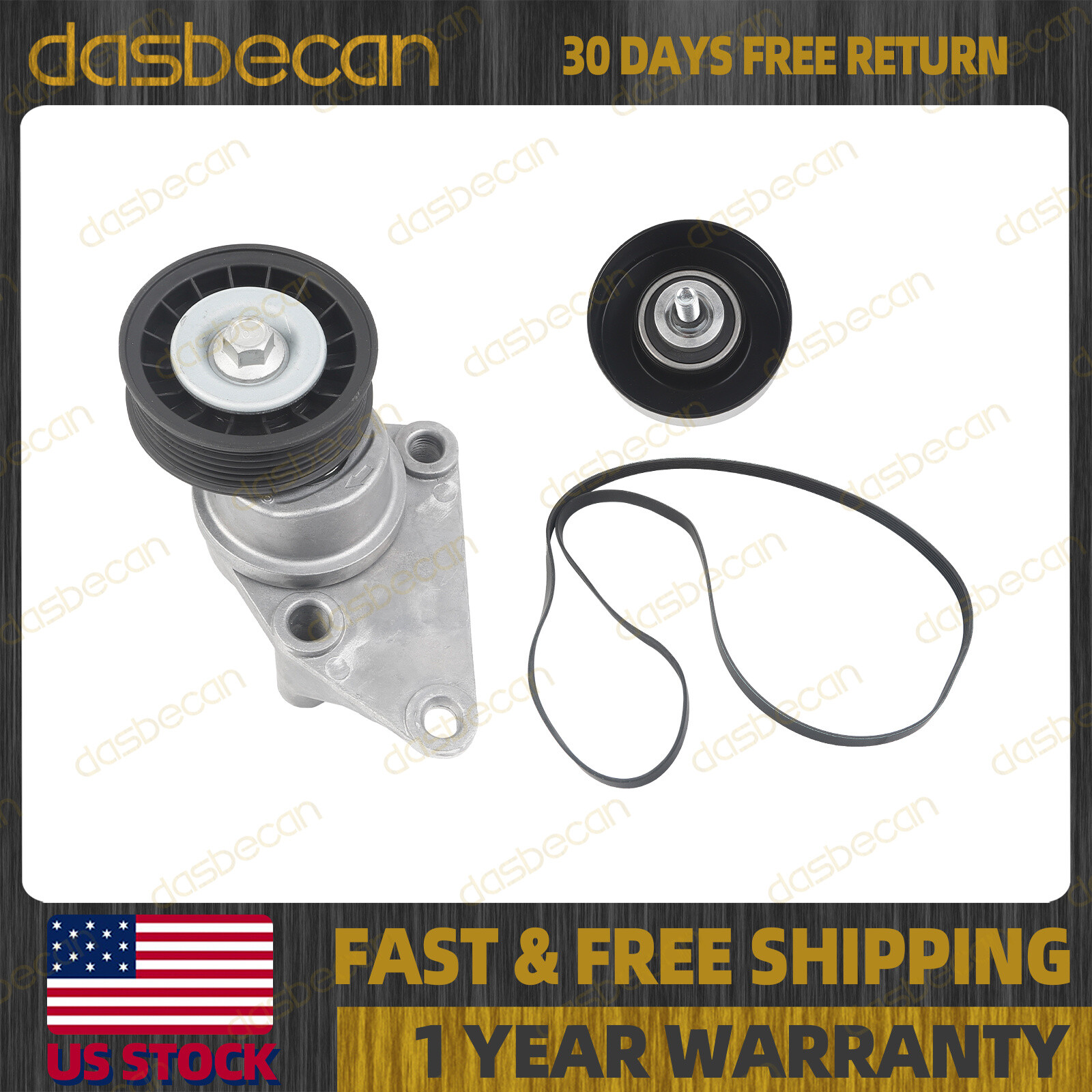 Engine Drive Belt Component Kit 90K-38158C For Chevy GMC Cadillac H2 2003-2008