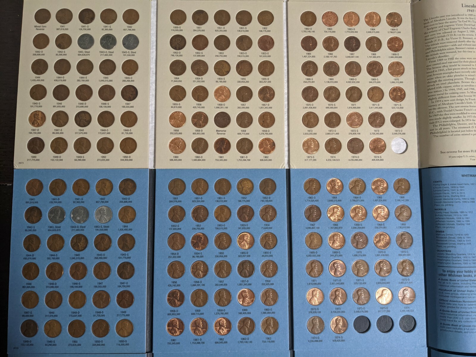 One Completed Lincoln Head Cent Collection - Book Number 2 Album 1941-1974 P,D,S