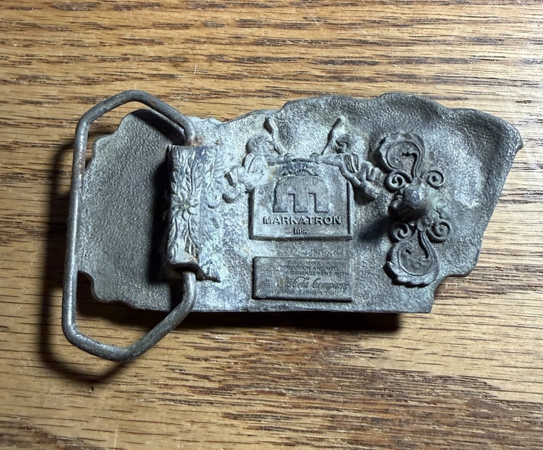 Markatron Coca-Cola Pewter Belt Buckle Racing Theme