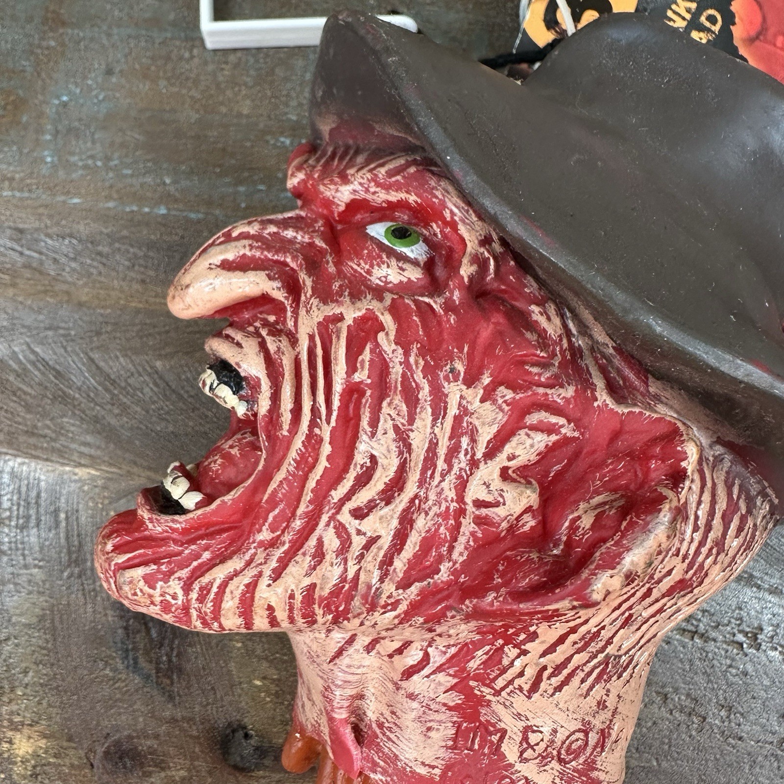 NWT Nightmare on Elm Street Freddy Krueger Rubber Shrunken Head New Line 7”