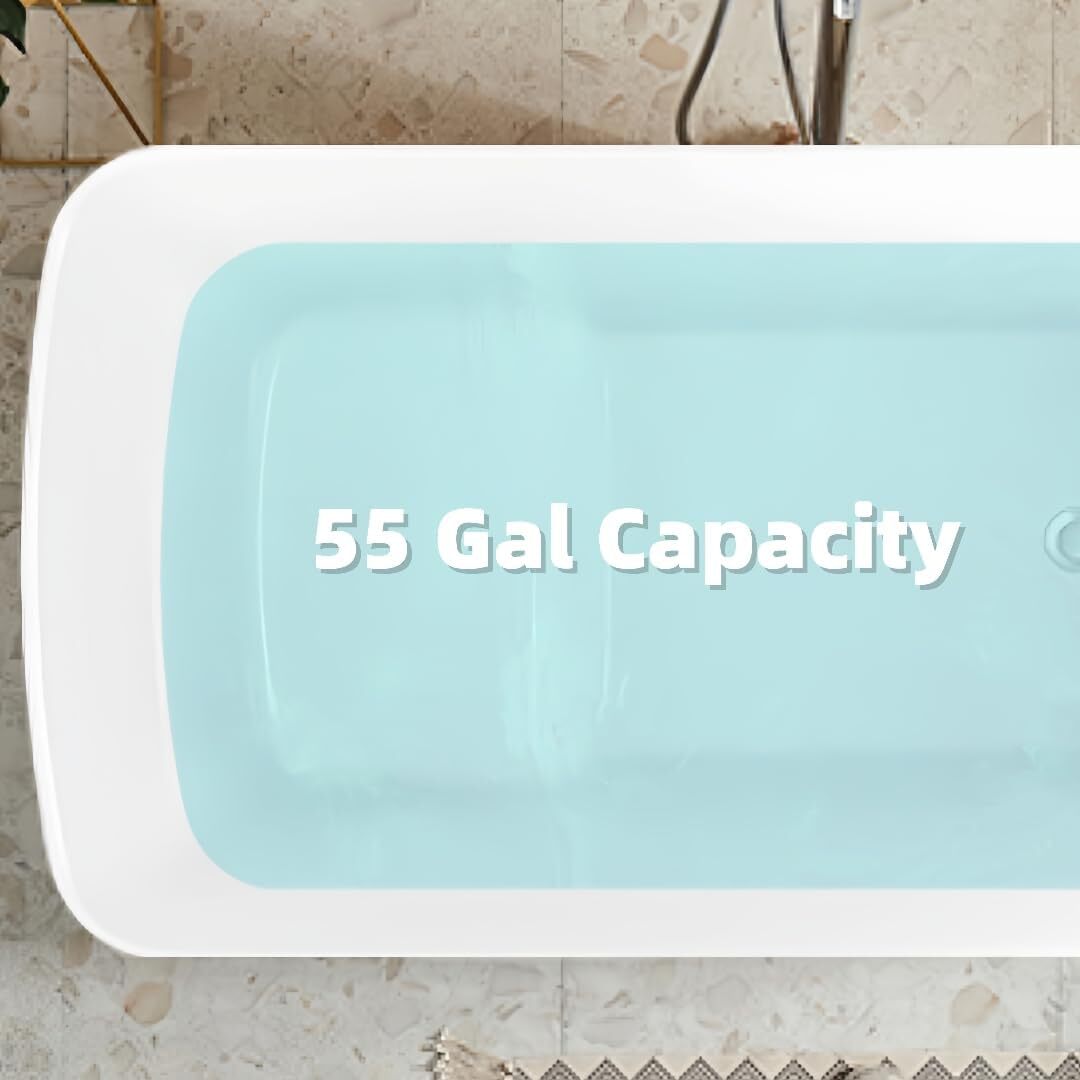 49''Acrylic Freestanding Japanese Soaking Bathtub Sit-In Design w/Overflow Drain