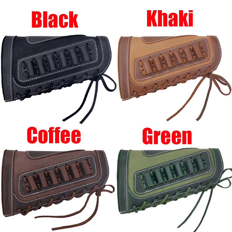 Leather Shotgun Rifle Buttstock Canvas Ammo Covers .22LR .308 .30/30 12GA .357