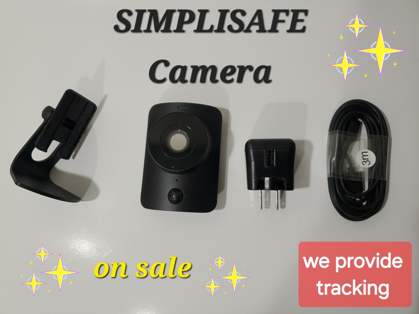 SimpliSafe Indoor Camera Wi-Fi HD Security Camera SSCM1 + Wall Charger + cord !!