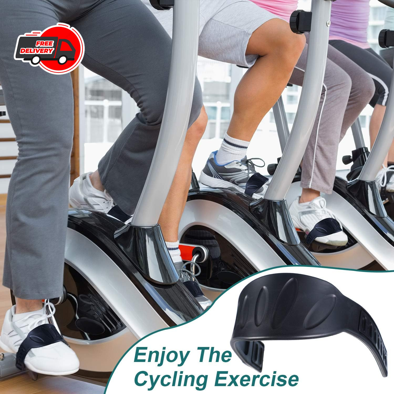 2 Pairs Exercise Bike Pedal Straps Universal Pedal Straps for Exercise Cycle Hom