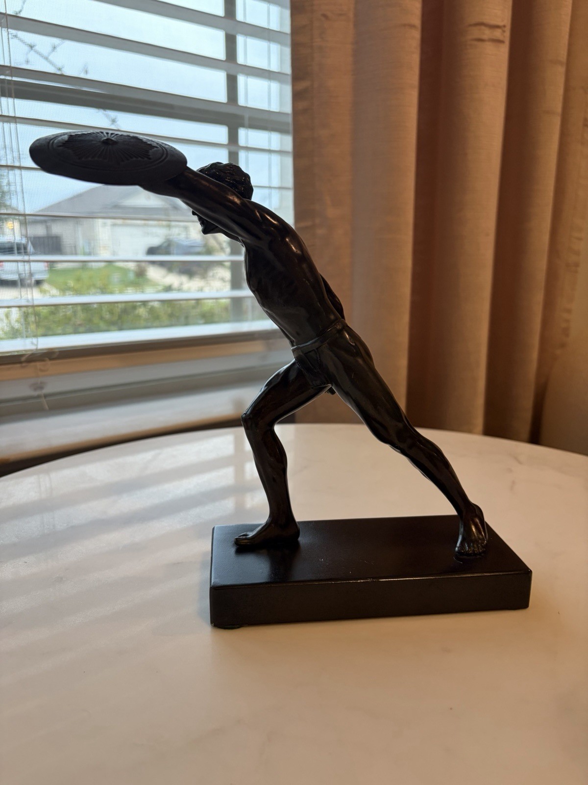 Antique Art Deco Male Athlete Statue | Bronze-Finish Spelter | c. 1930s