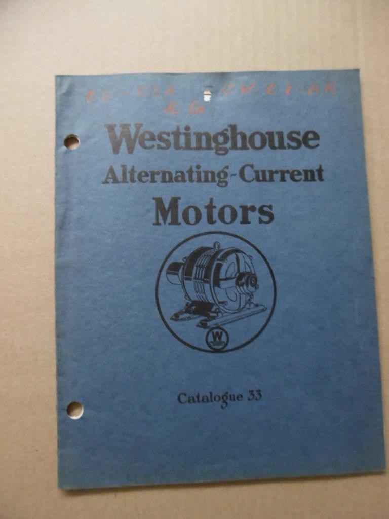 1918 Westinghouse Alternate Current Electric Motors Catalog Squirrel Cage More
