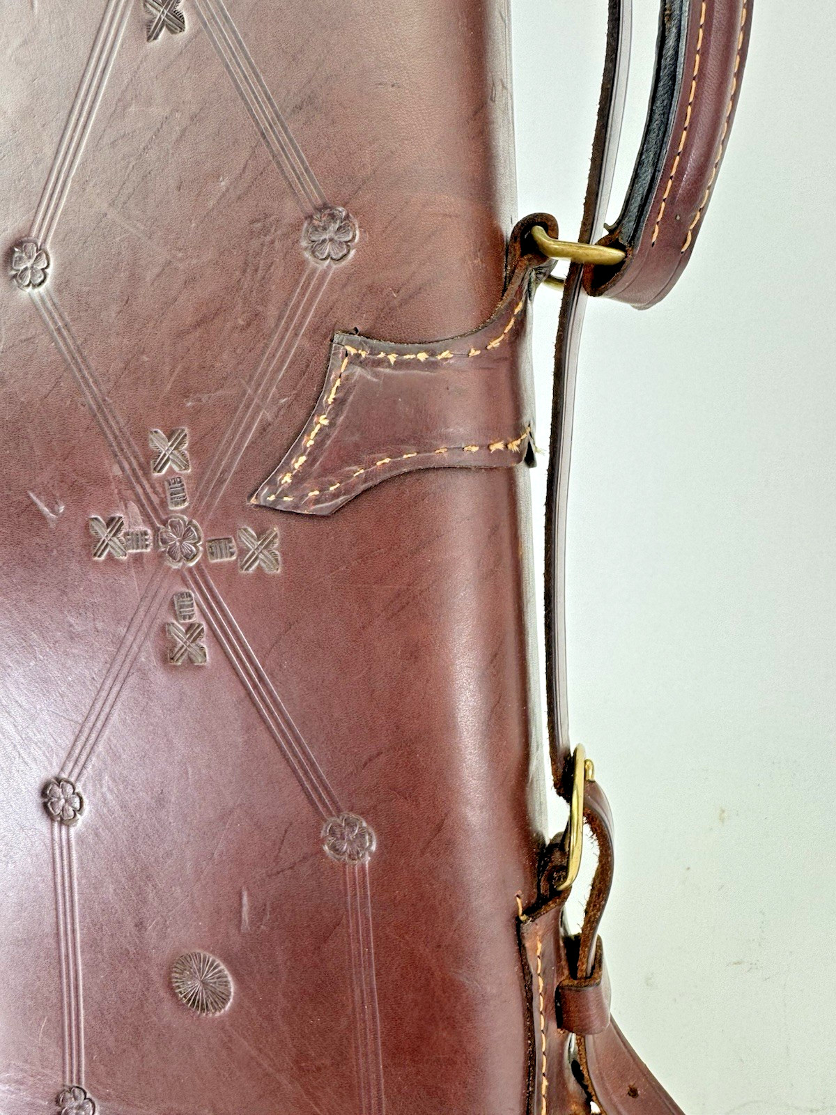 Rare Antique Leg o Mutton Abercrombie Fitch Shotgun Gun Case Leather Tooled