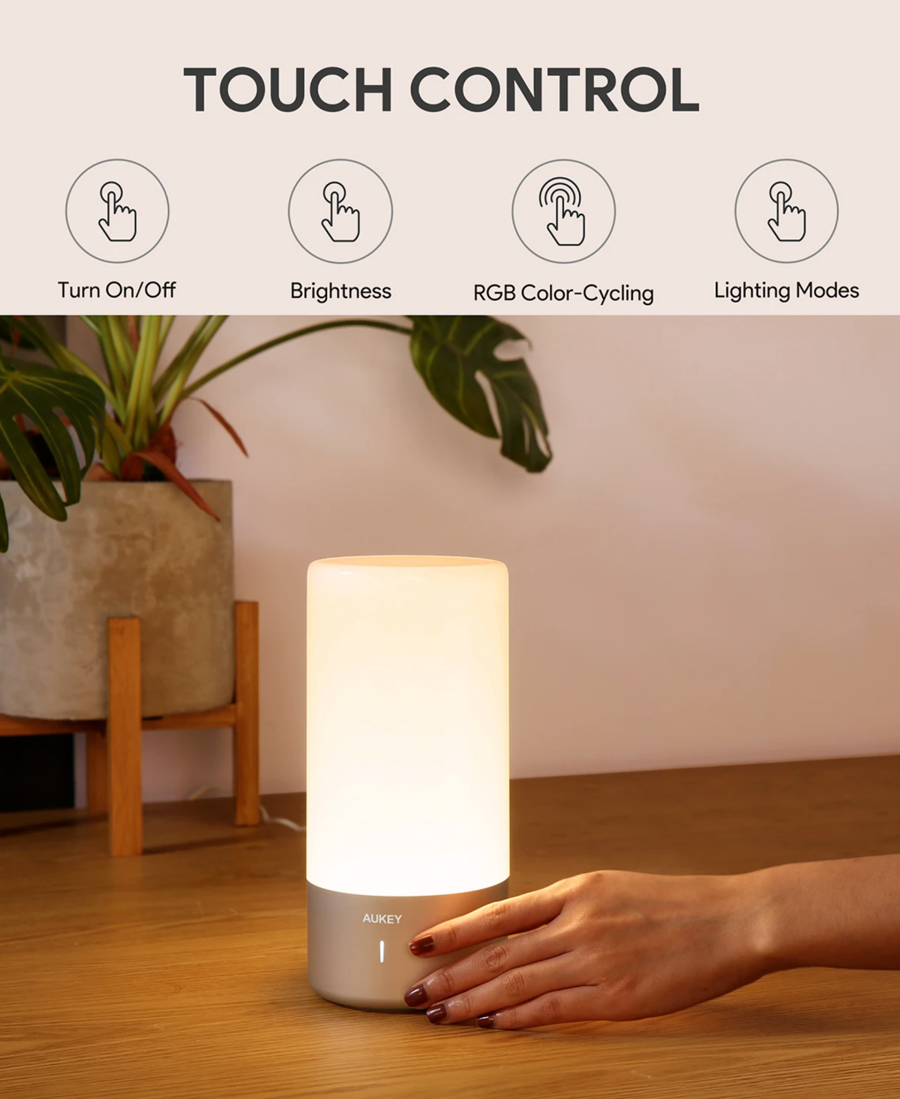 AUKEY Touch Control LED Lamp RGB LT-T6