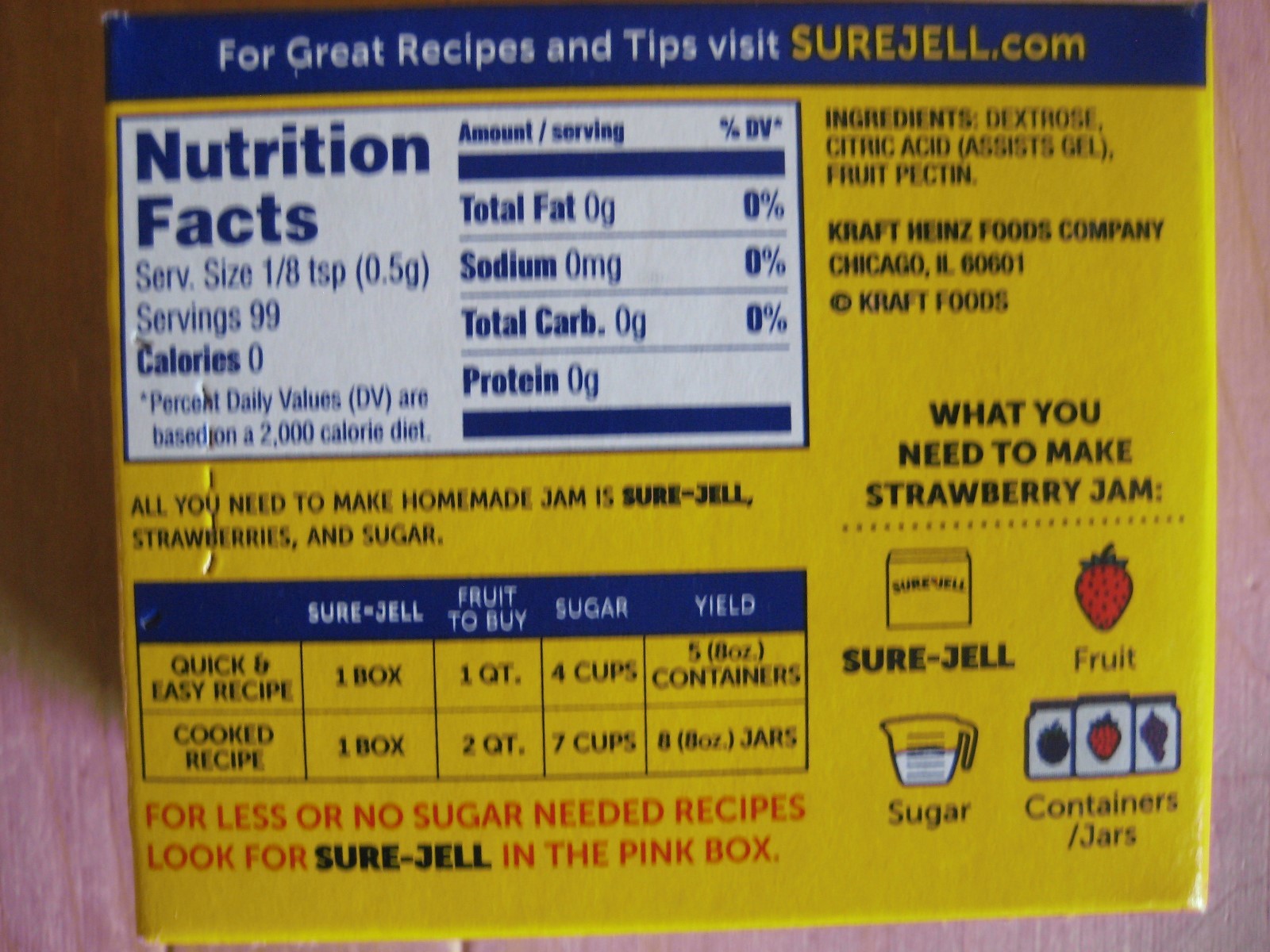 Sure Jell ORIGINAL Premium Fruit Pectin 1.75 oz Per Box Lot of 24 Exp 2028