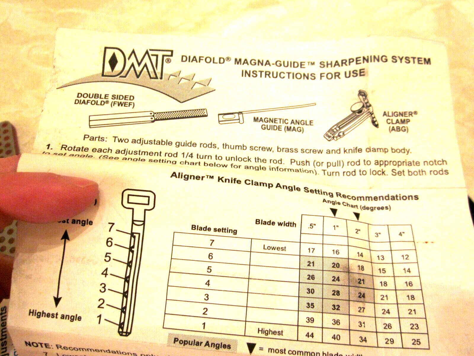 DMT Diafold Magna-Guide Sharpening System and 5 Stones