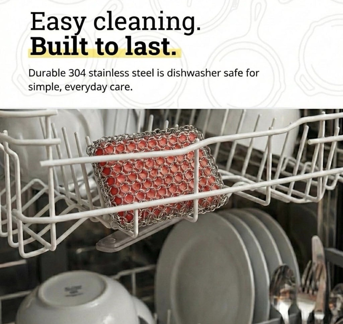 LODGE Cast Iron ChainMail Scrubbing Pad / ACM1OR41 / for cleaning cast iron pans