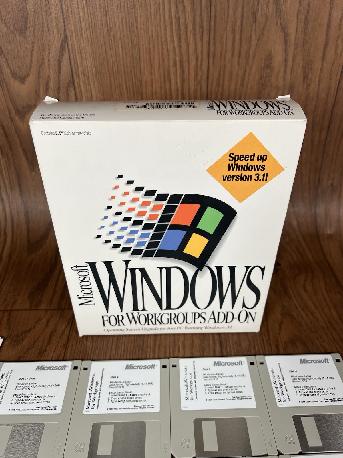Microsoft 1994 Windows for Workgroups Add-On Upgrade v 3.11 for 3.1