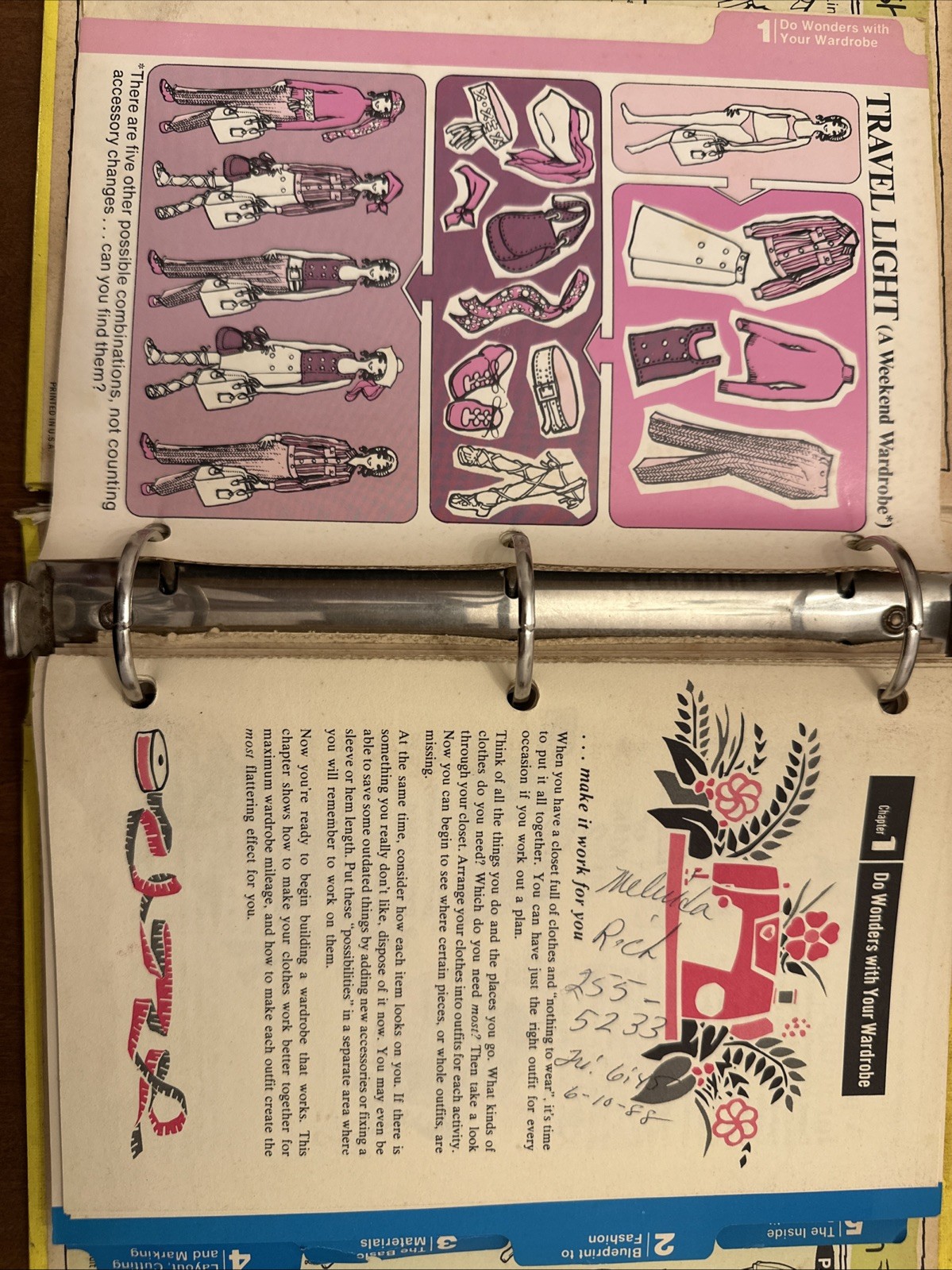 Vintage 1972 Complete Family Sewing Book 3 Ring Binder Curtin Publications