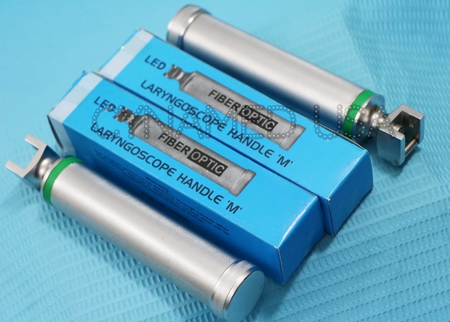 NEW 2 PREMIUM GRADE Fiberoptic Laryngoscope Handle Medium EMT Anesthesia A+ CE