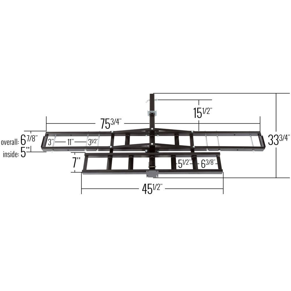 Black Widow Steel Nonfolding Motorcycle Carrier, 500 lb Capacity