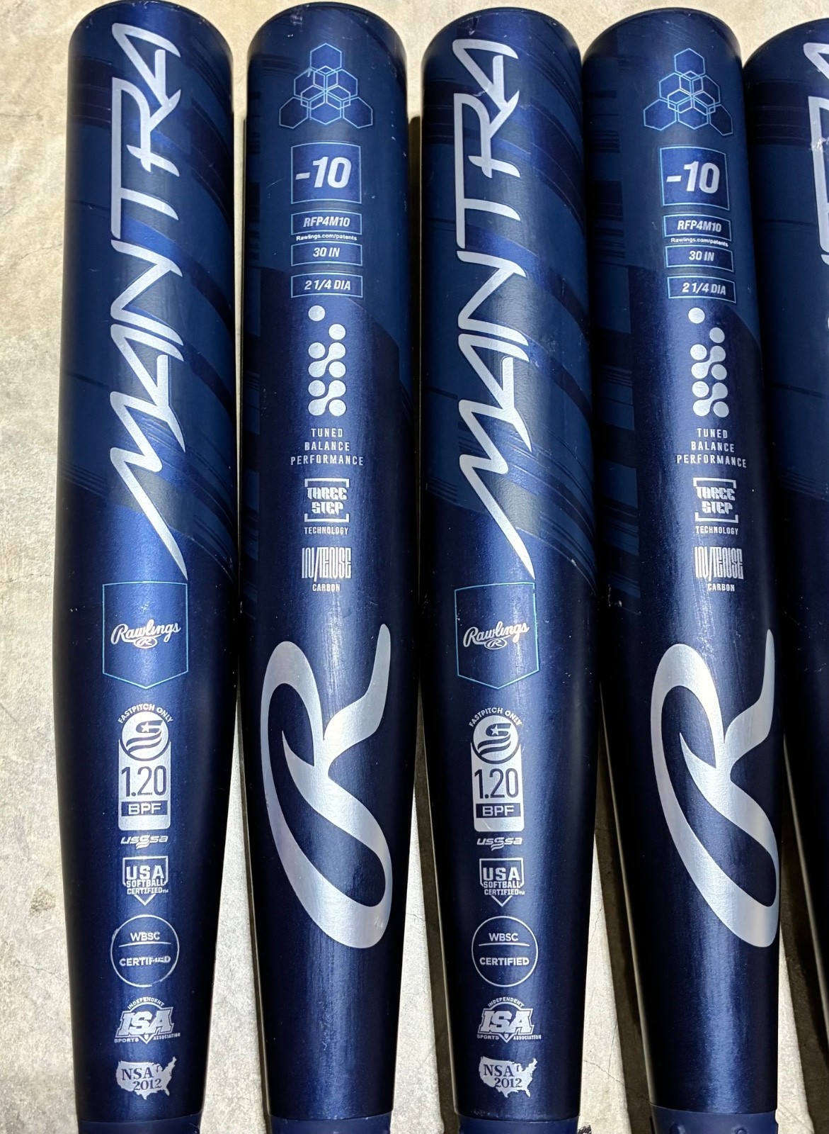 Rawlings Mantra 3.0 Fastpitch -10 Softball Demo Bat 30 / 20 Navy Blue 2 1/4"
